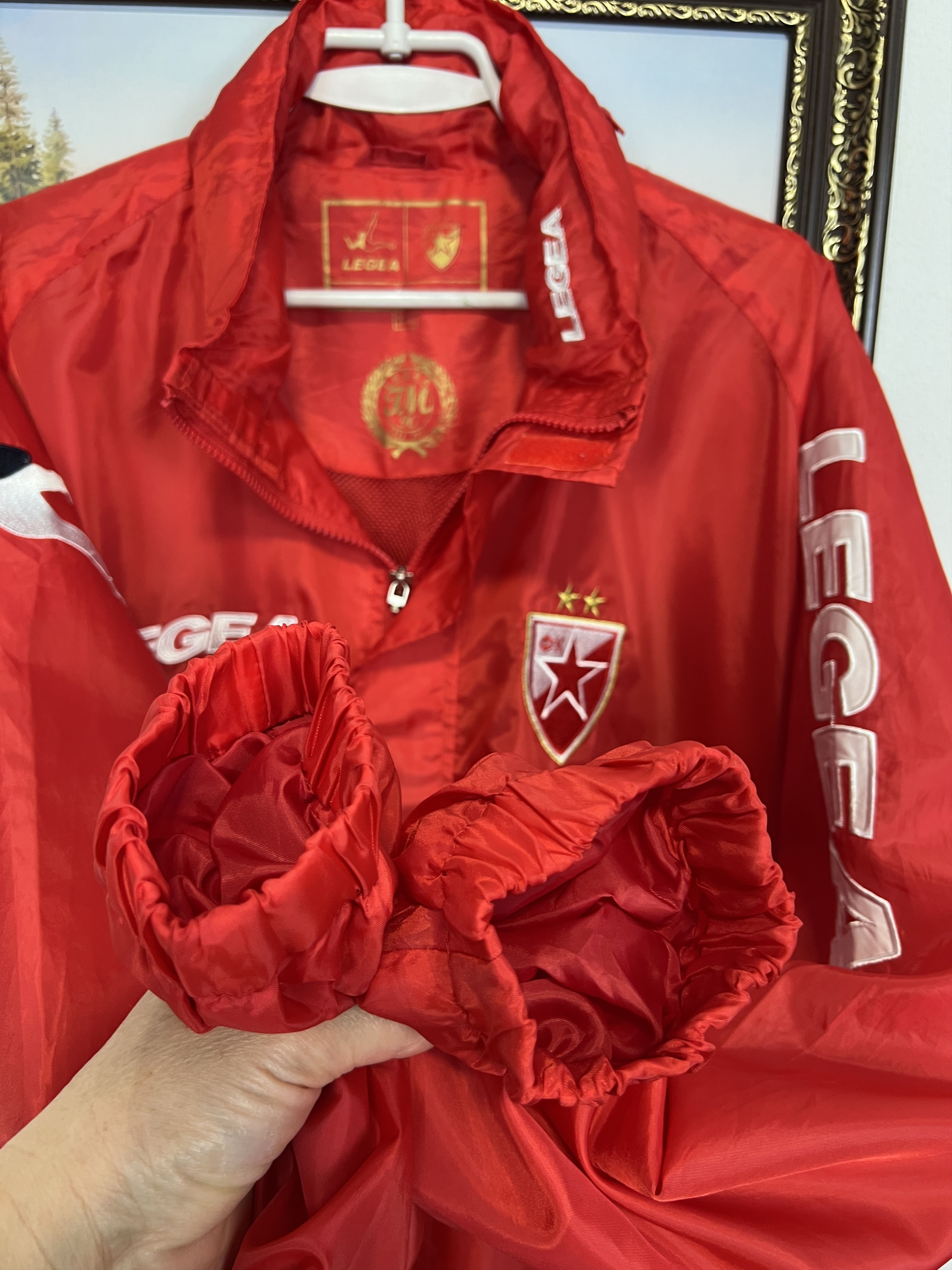 Vintage Red Star Belgrade Crvena Zvezda Football Jacket Windbreaker Size US XXL / EU 58 / 5 - 12 Thumbnail