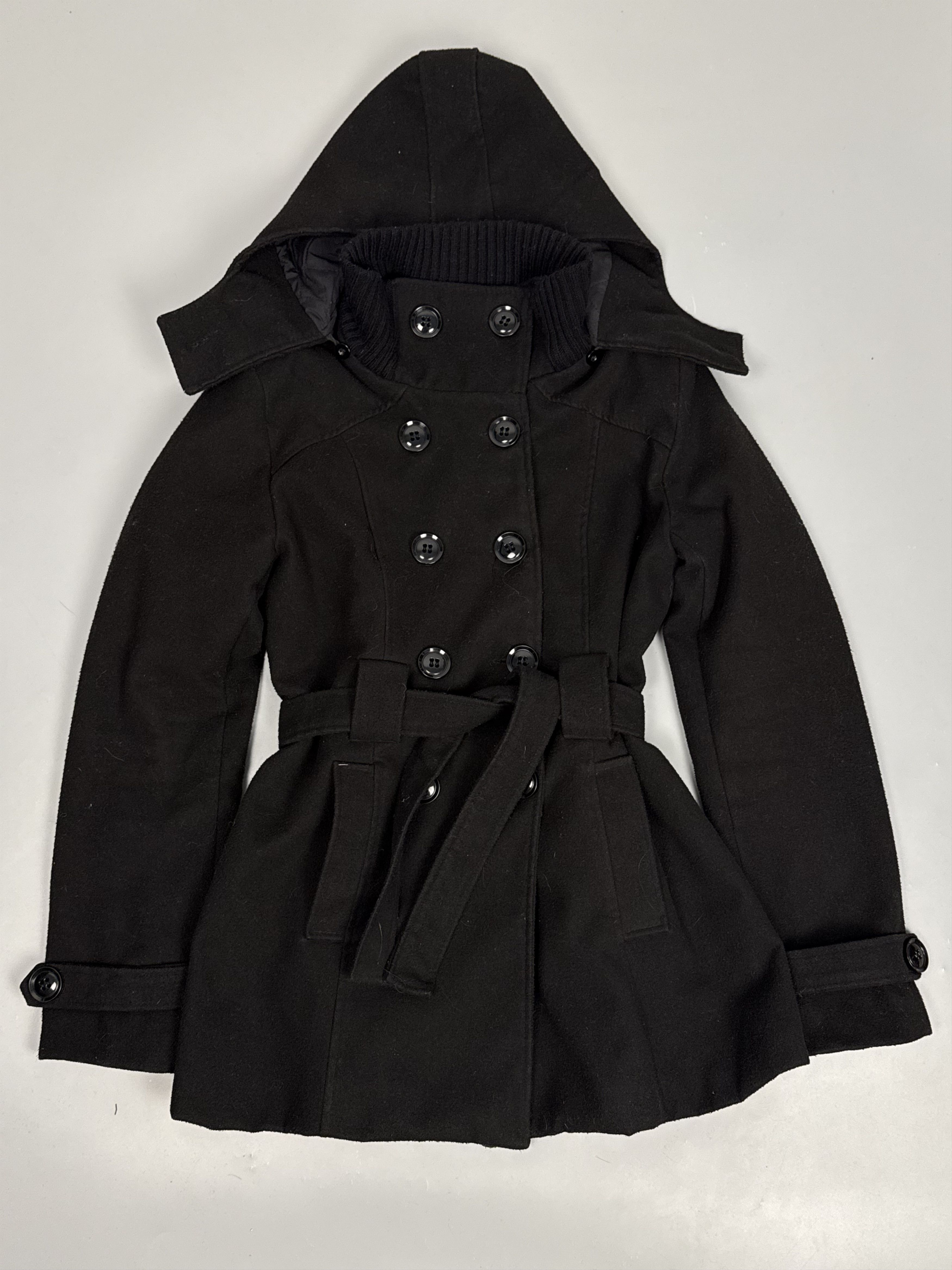 Japanese Brand Vintage double breasted hooded stand up collar peacoat Size L / US 10 / IT 46 - 1 Thumbnail