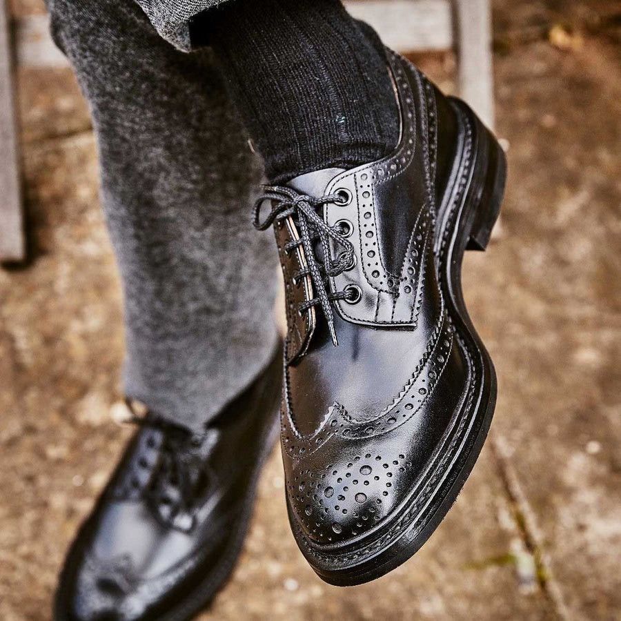 Trickers TRICKERS BOURTON DERBY BROGUE BLACK CALF LEATHER SHOES Grailed