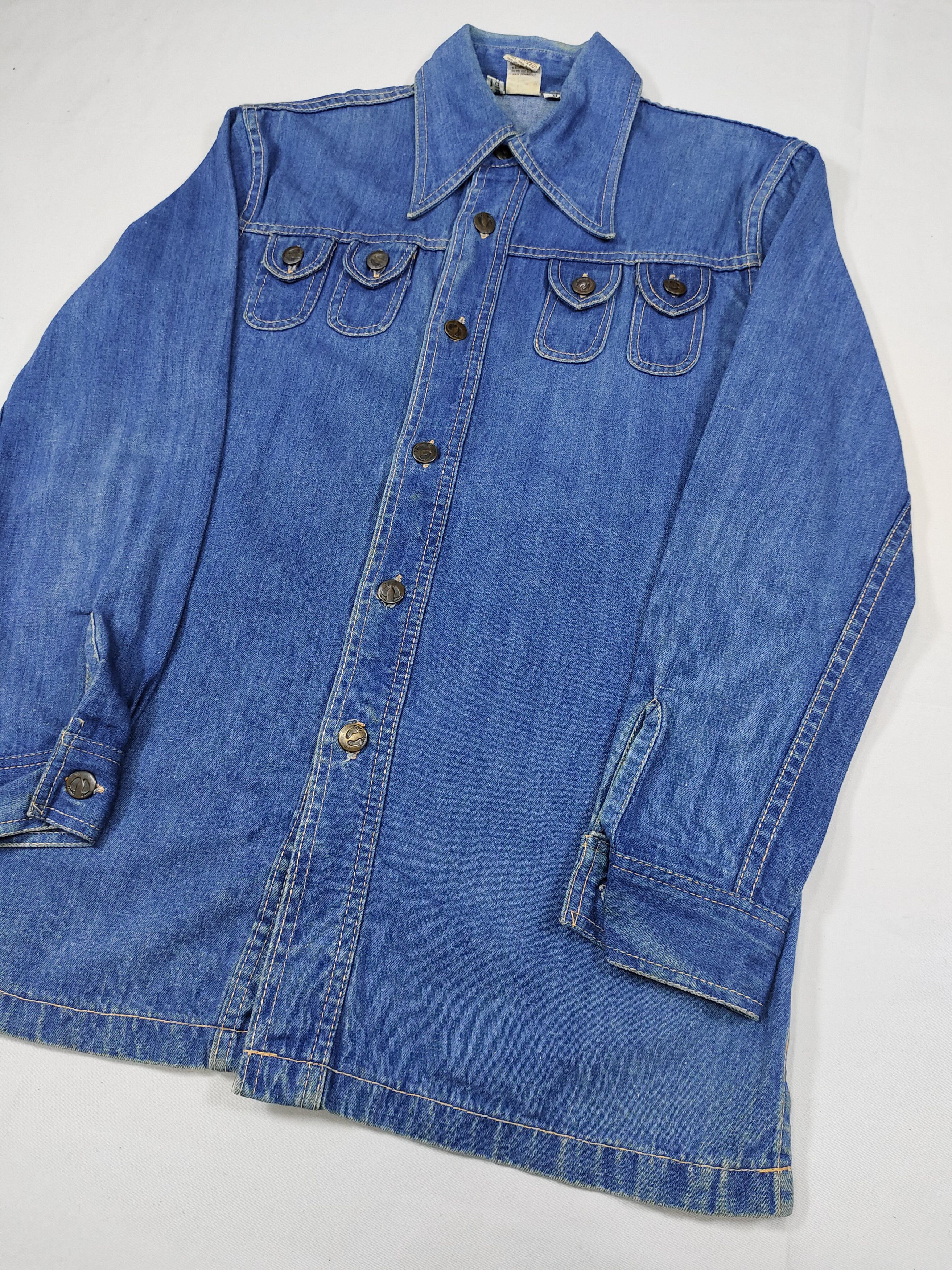 Hang Ten 80s Hang Ten- Sanforized Denim Shirt Western Workwear Size US M / EU 48-50 / 2 - 3 Thumbnail