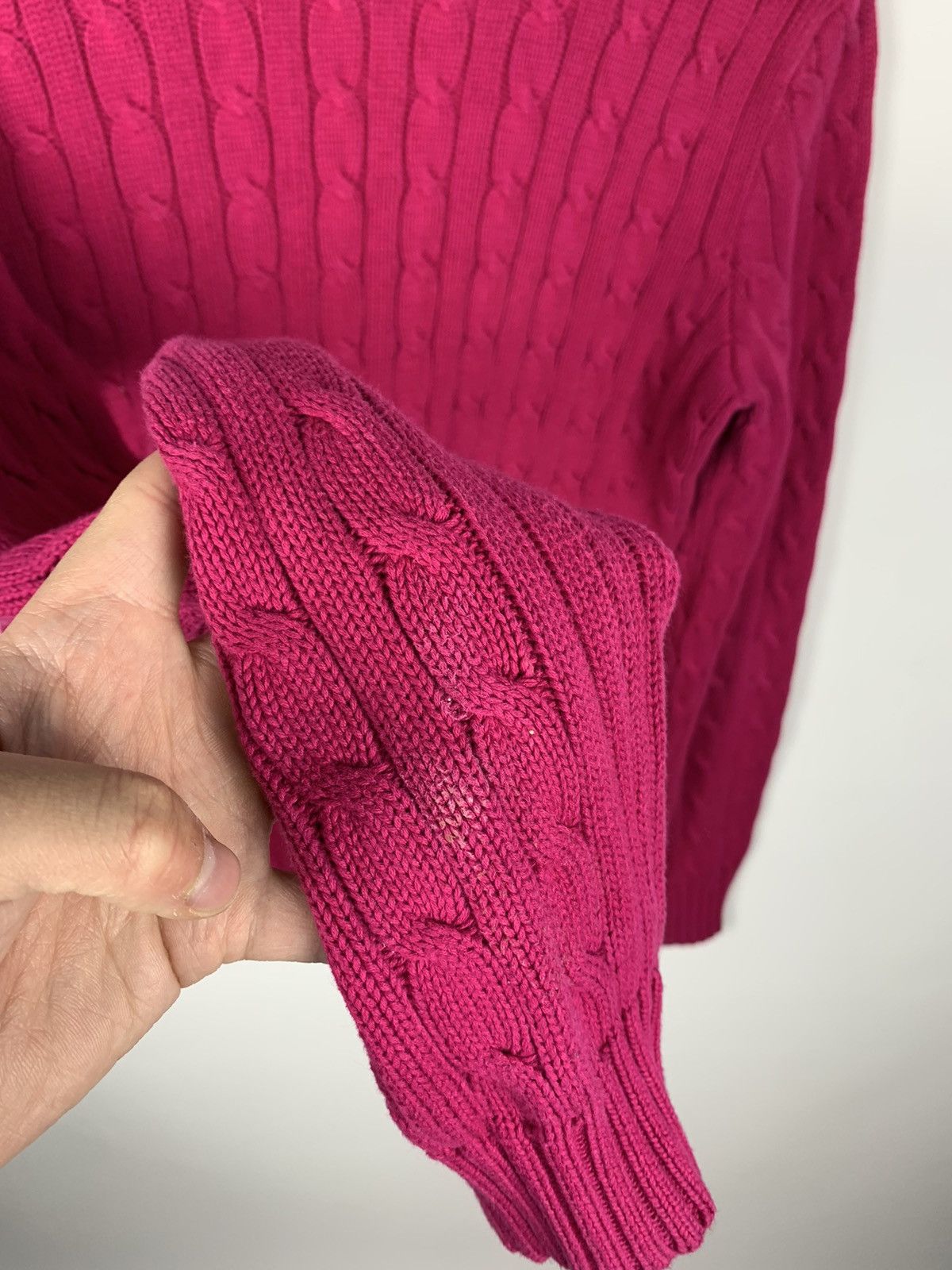 Ralph Lauren Sport Vintage Ralph Lauren Sport Cable Knit V-Neck Sweater Purple Size L / US 10 / IT 46 - 12 Thumbnail