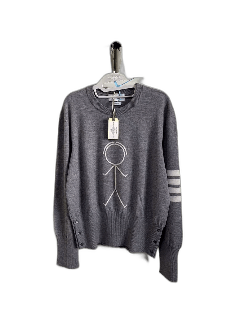 Balenciaga Balenciaga Embroidered Logo Gray Sweater Size US L / EU 52-54 / 3 - 1 Thumbnail