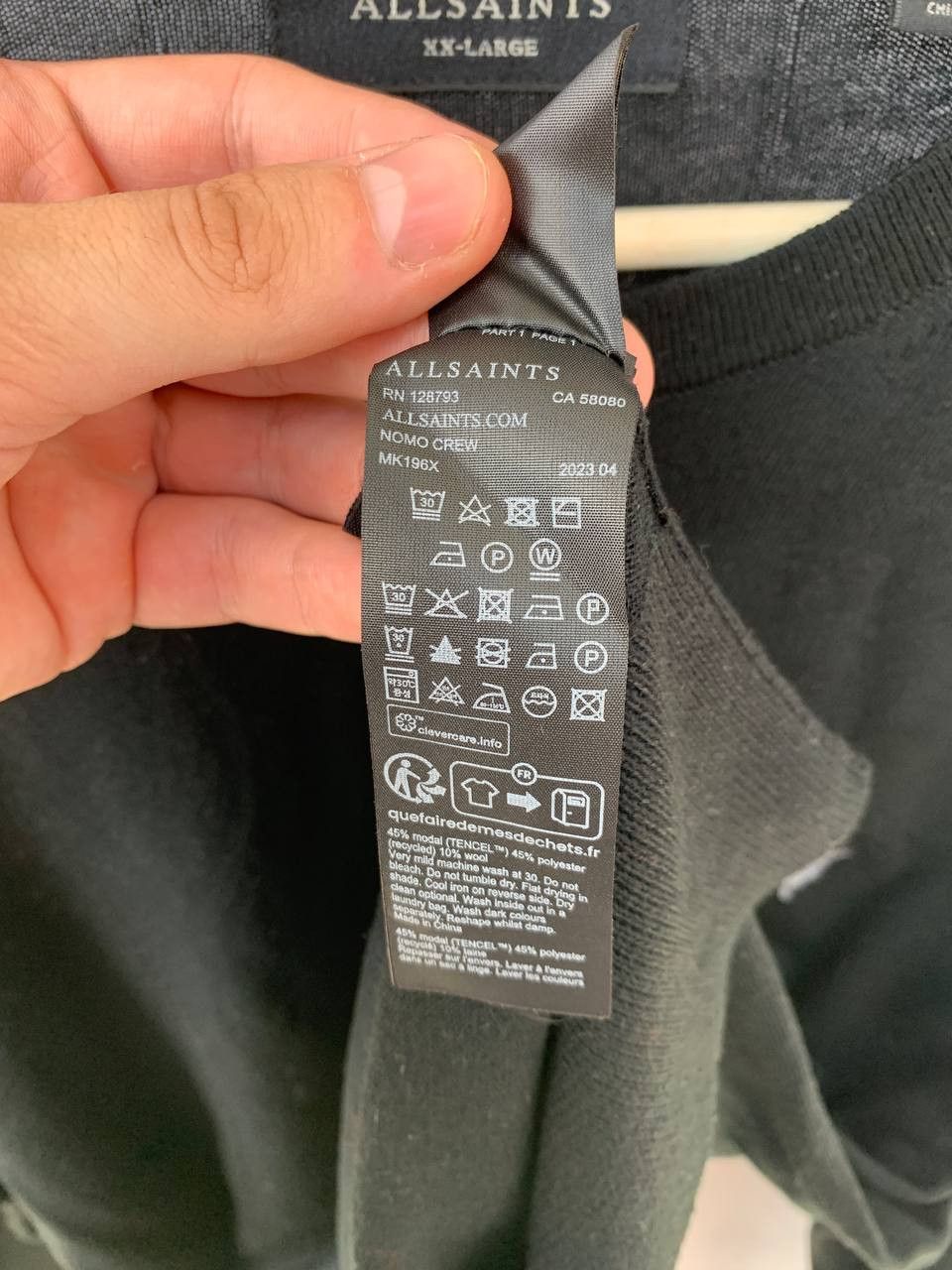 Allsaints AllSAINTS NOMO CREW Sweatshirt Black Longsleeve Logo Size US XXL / EU 58 / 5 - 7 Thumbnail