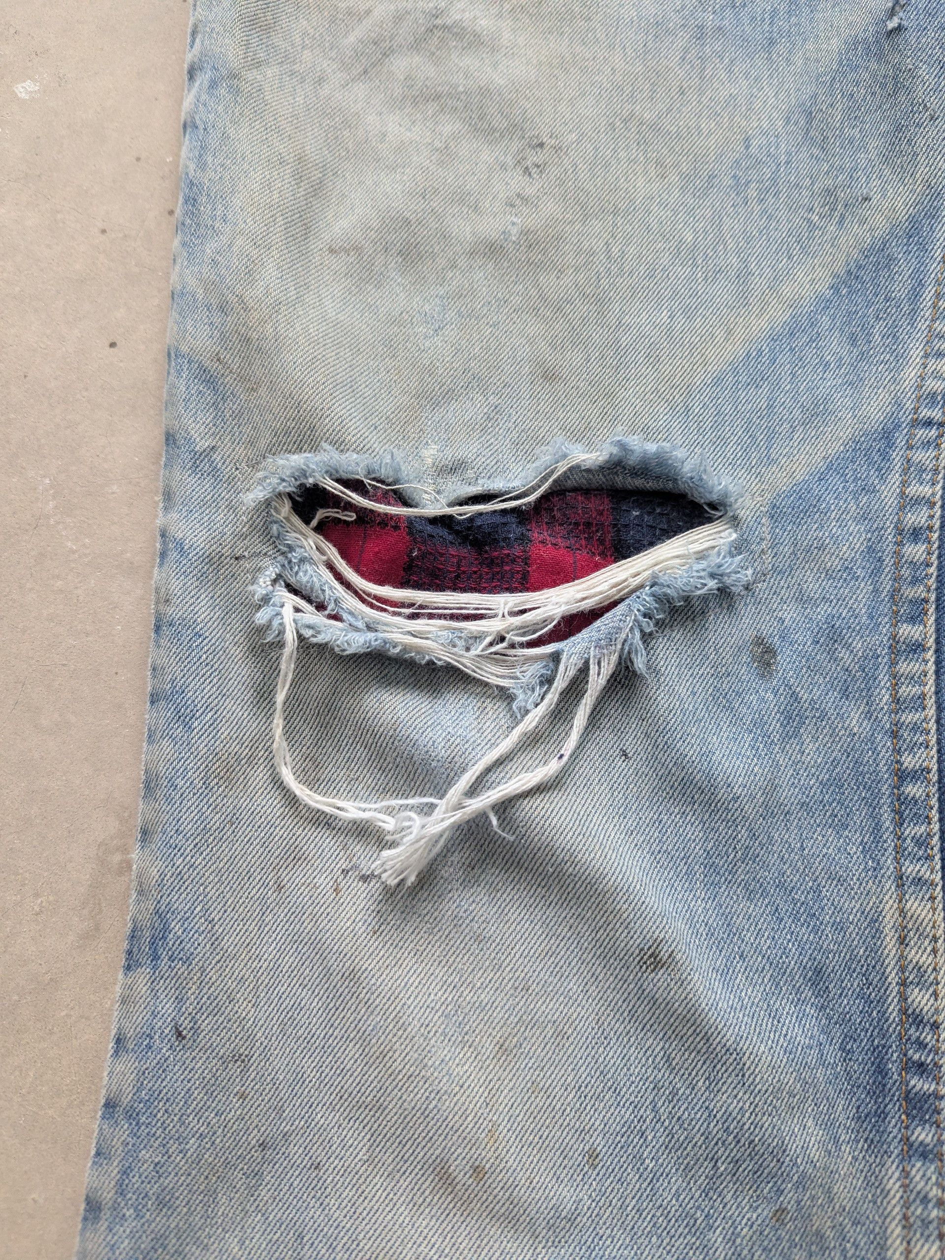 Levi's × Vintage Vintage Levis Denim Distressed Custom Patchwork Punk Style Size US 32 / EU 48 - 5 Thumbnail