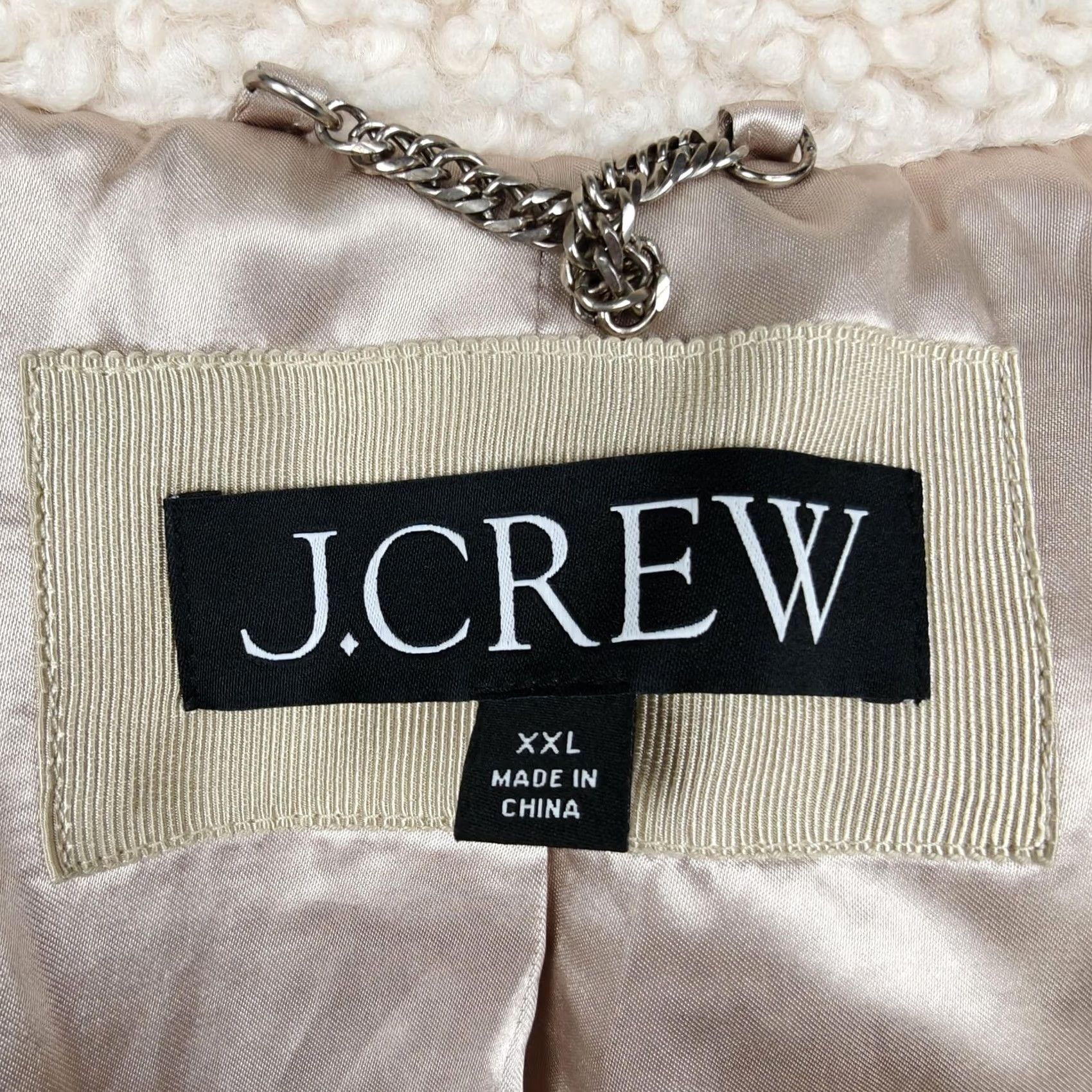 J.Crew J.CREW Jacket Womens 2XL White Faux Fur Sherpa Button Front Lined Pockets Wool? No, Polyester Size XXL / US 16-18 / IT 52-54 - 5 Thumbnail