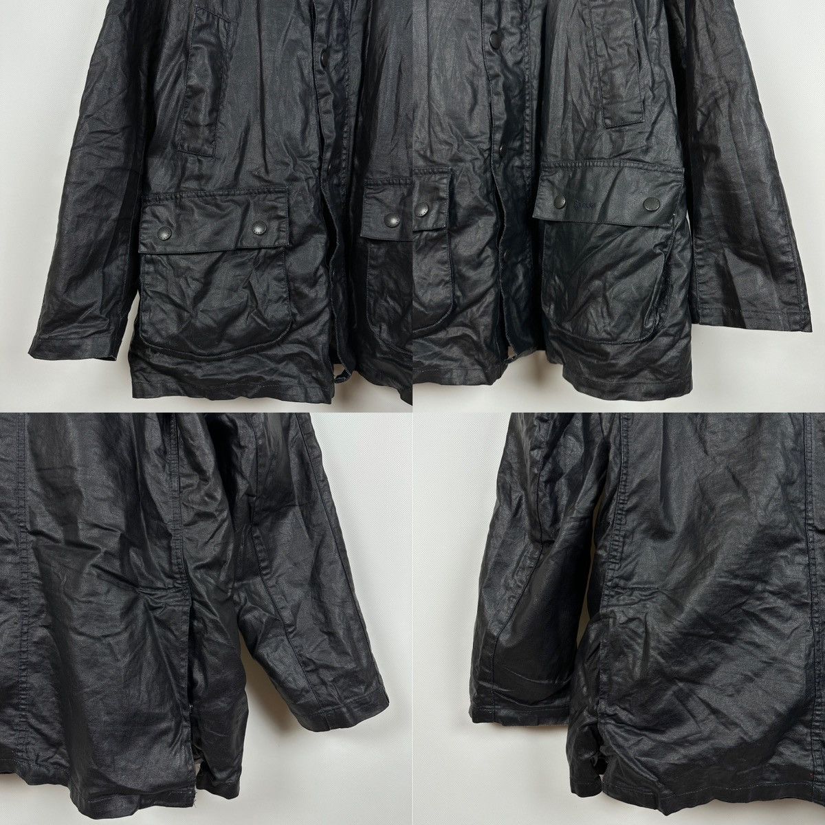 Barbour Barbour Black Keats Linen/Polyurethane Coated Jacket Size US L / EU 52-54 / 3 - 14 Thumbnail