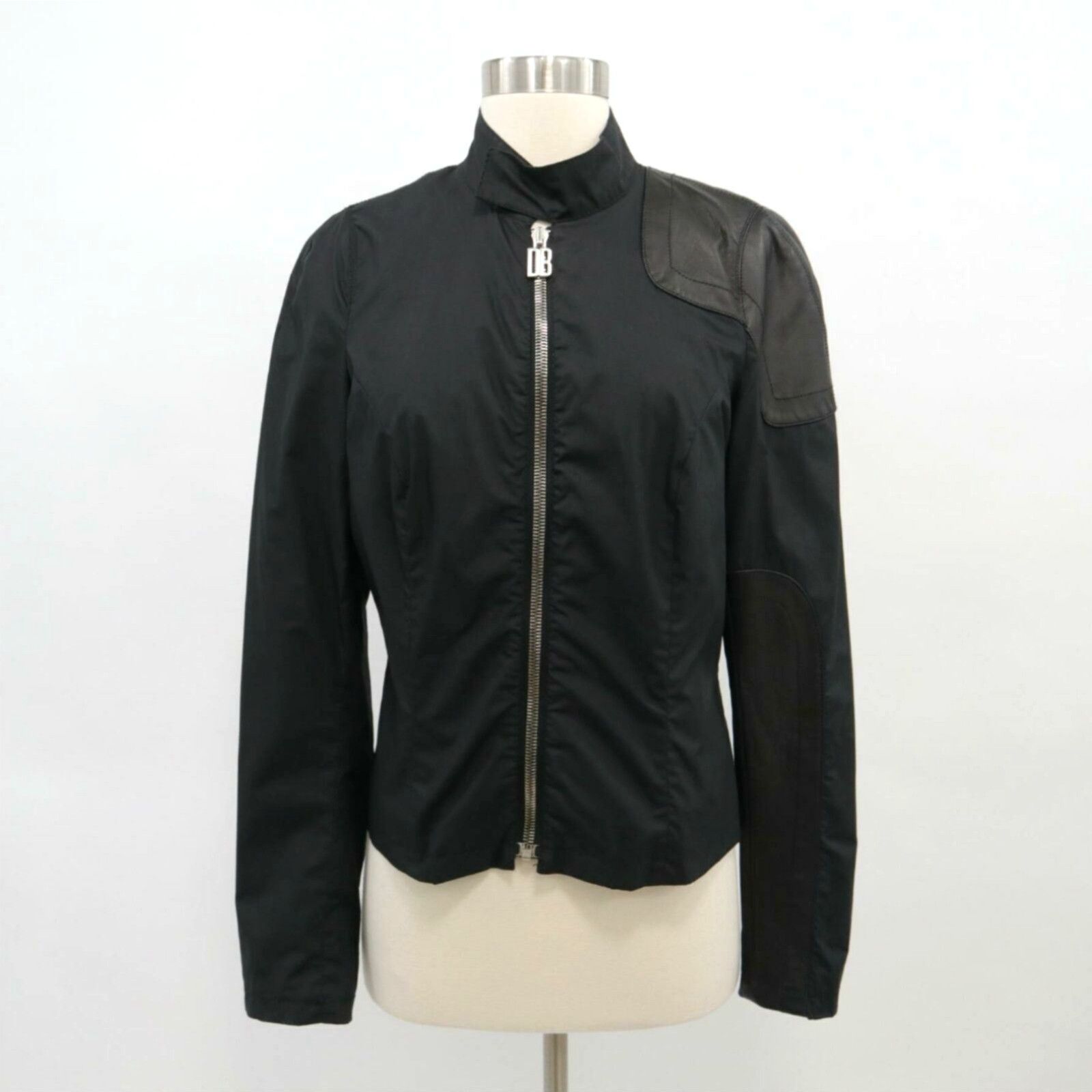 image of Dirk Bikkembergs Bomber Jacket Mens It44 S Small Black Leather Patch Vintage 90's in White