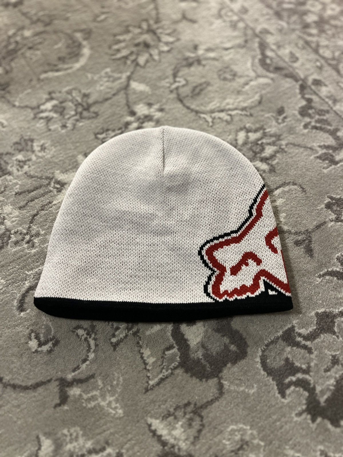 Fox Racing × Supreme Supreme x Fox Racing Skull Beanie White/Red