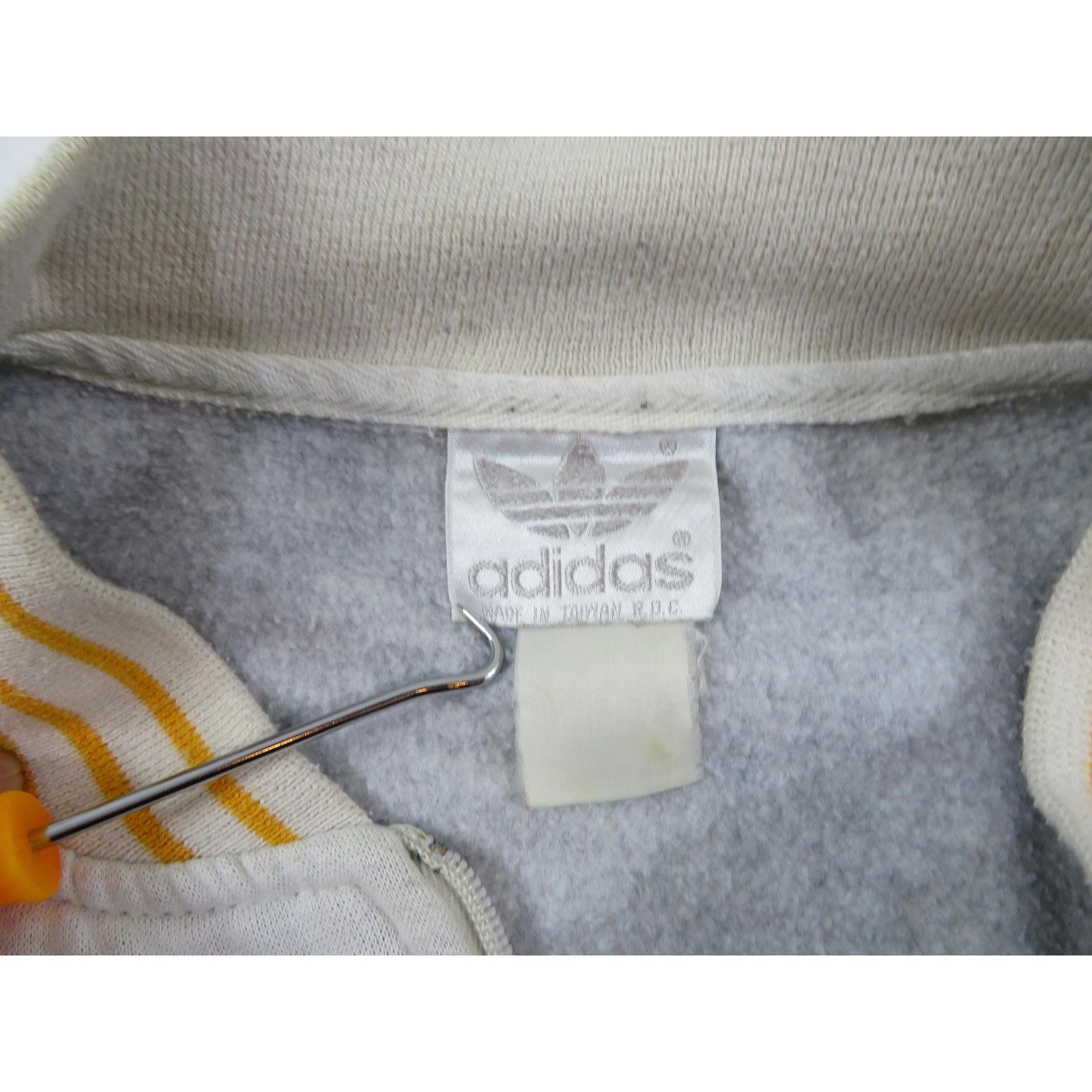 Adidas Adidas Track Jacket White Black Yellow Stipe Sz XL 1980s Size US XL / EU 56 / 4 - 3 Thumbnail