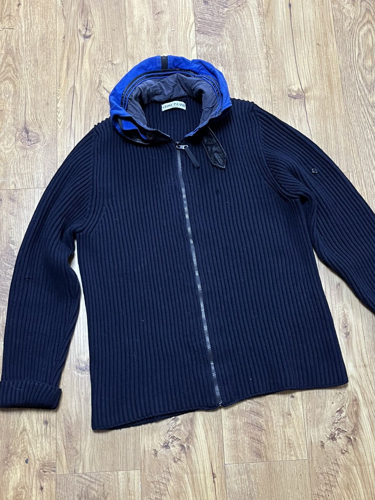 Stone Island Knit Zip-Up Sweater Vintage 90s