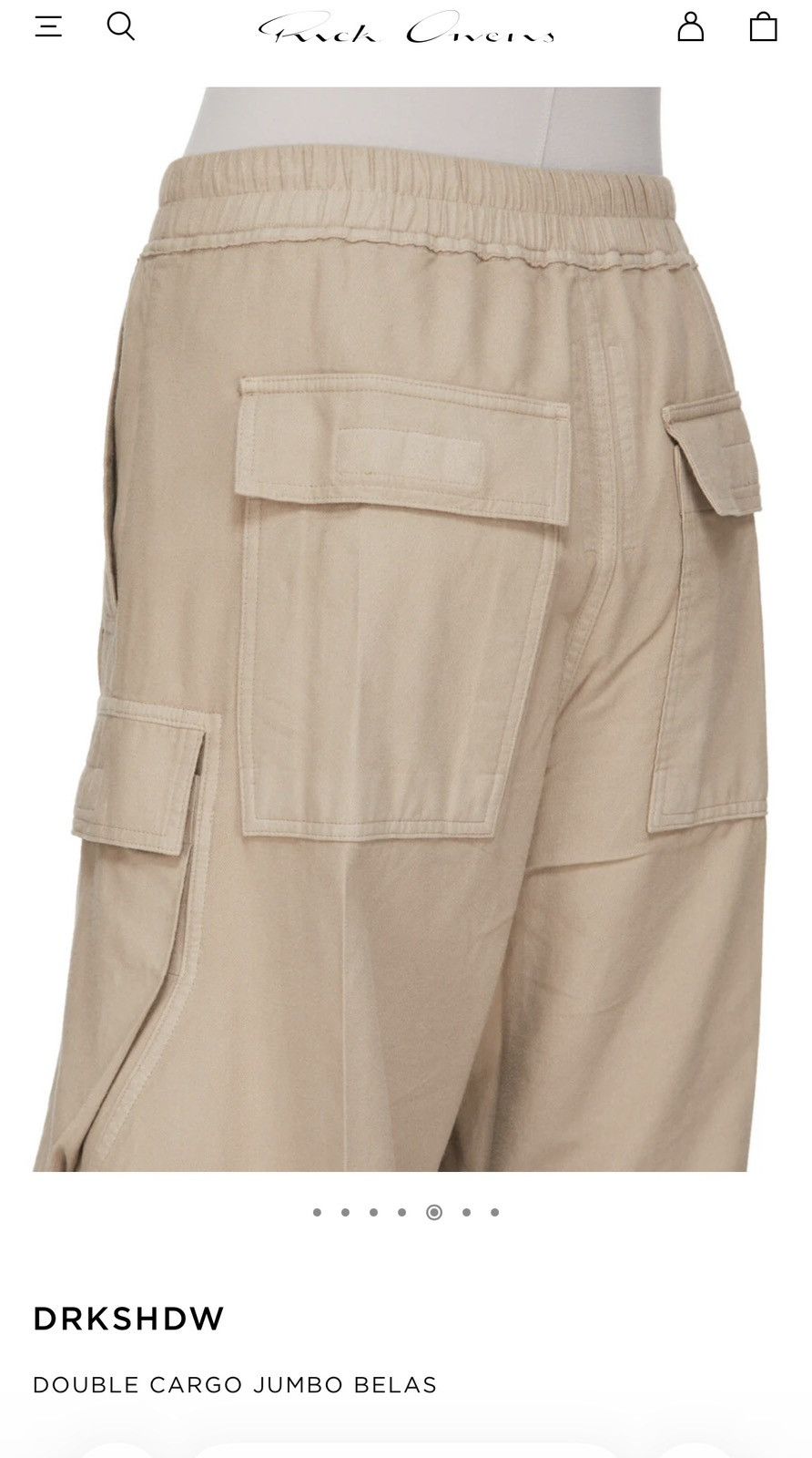 Rick Owens Drkshdw BNWT $885 Rick Owens Drkshdw Double Cargo Jumbo Belas Woven Size US 36 / EU 52 - 5 Thumbnail