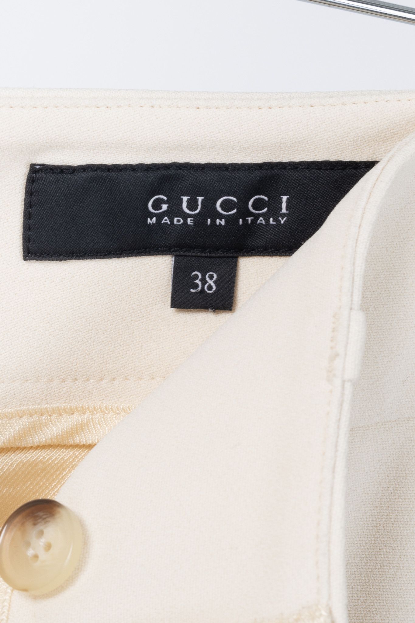 Gucci Gucci Cream Crepe Straight-Leg Holiday Trousers Size 26" / US 2 / IT 38 - 9 Thumbnail