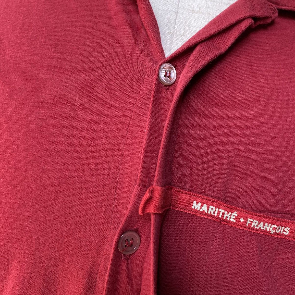 Marithe + Francois Girbaud MARITHE FRANÇOIS GIRBAUD Red Zip-Detail Long Sleeve Shirt Size US L / EU 52-54 / 3 - 23 Thumbnail