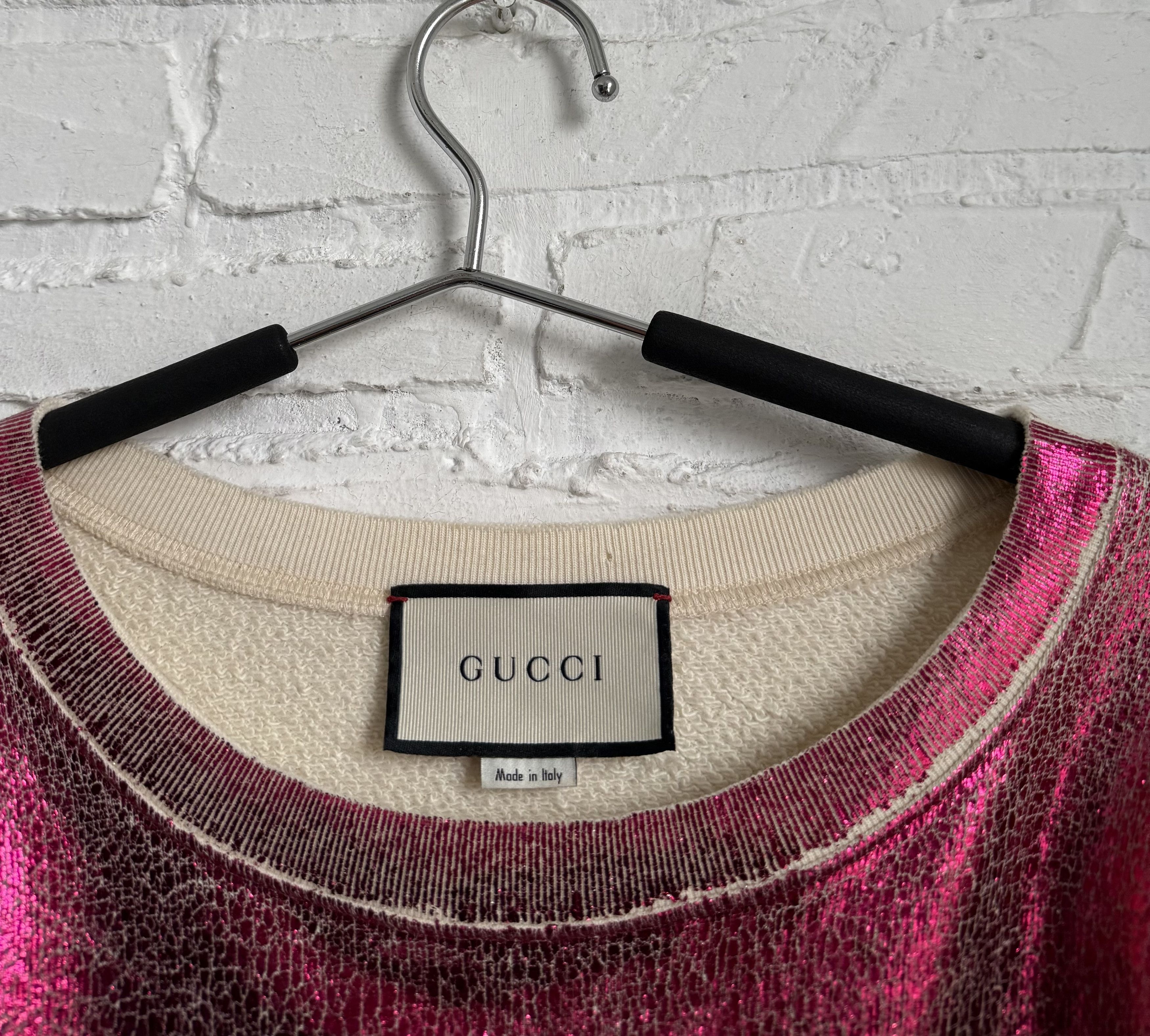 Gucci Gucci Blind For Love Metallic Pink Logo Sweatshirt Crewneck Size XS / US 0-2 / IT 36-38 - 9 Thumbnail