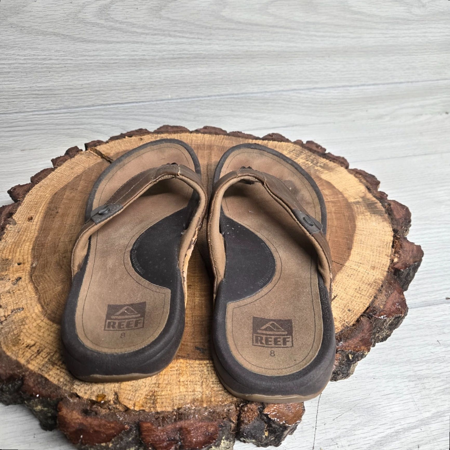 REEF Reef Sandals Womans 8 Thong Flip Flops Brown Beach Size US 8 / IT 38 - 4 Thumbnail