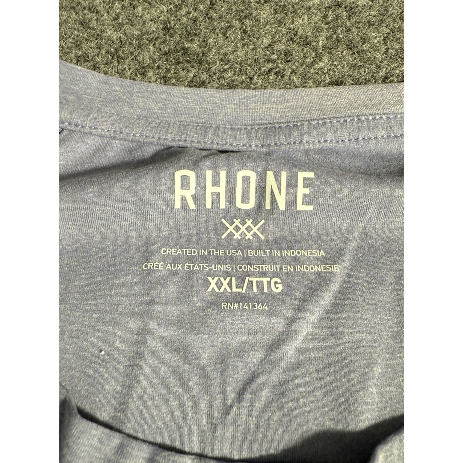 Rhone Rhone T-Shirt Mens 2XL Short Sleeve Crew Neck Blue Gym Athletic Workout All Seasons Lightweight Logo Regular Shirt Size US XXL / EU 58 / 5 - 4 Thumbnail