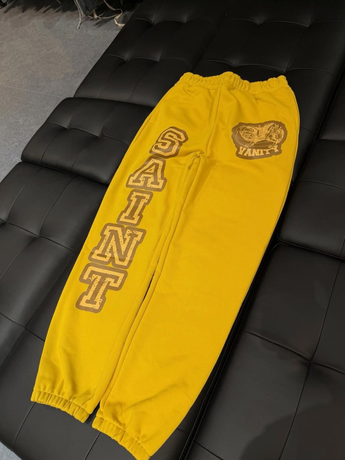 Size S - Saint Vanity Varsity Sweatpants Yellow NEW 2025