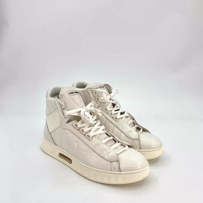 Louis Vuitton Louis Vuitton White alligator leather lace-up casual high- Size US 7 / EU 40 - 2 Thumbnail