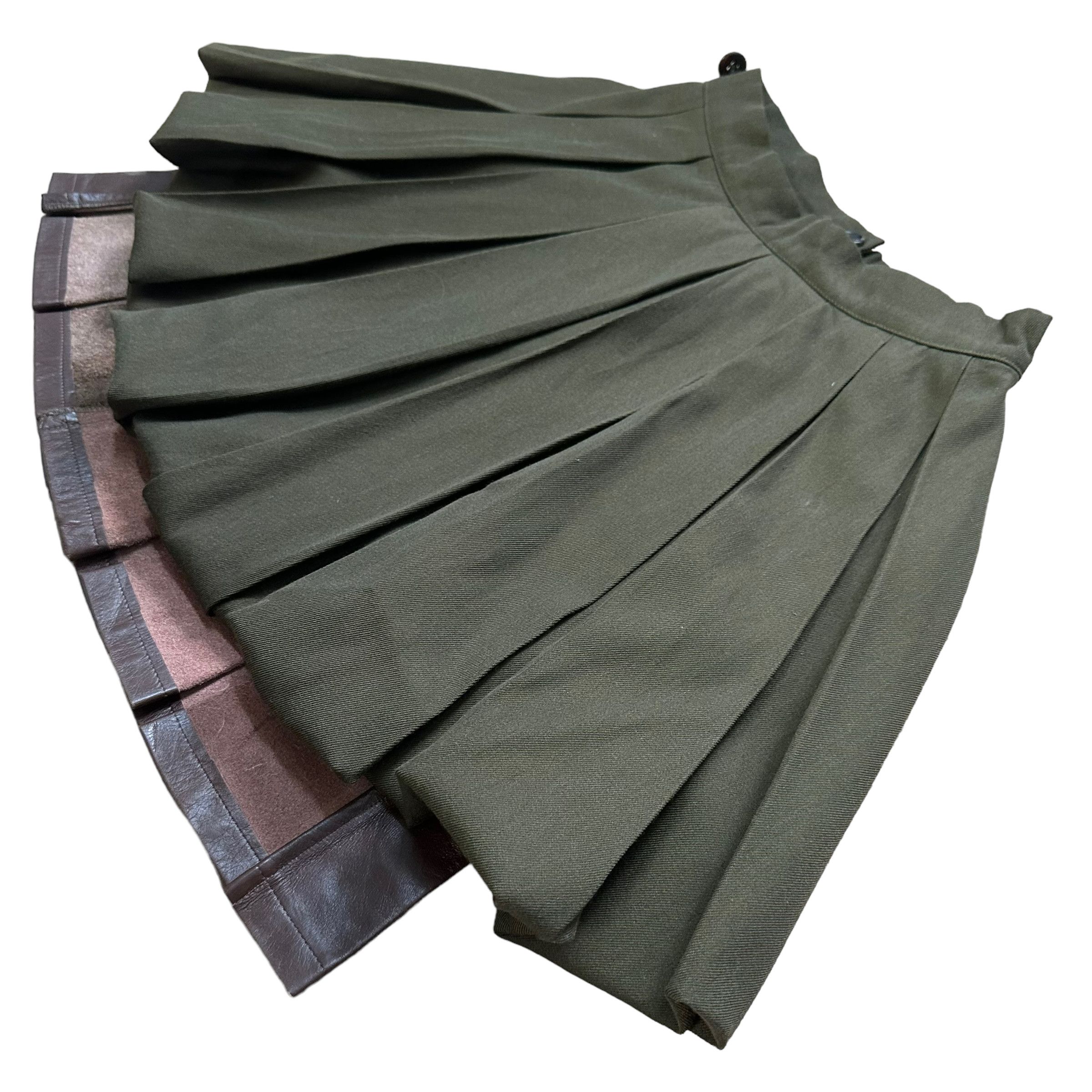 Yohji Yamamoto RARE!! YOHJI YAMAMOTO HYBRID LEATHER SKIRT #8234-213 Size 25" / US 0 / IT 36 - 8 Thumbnail