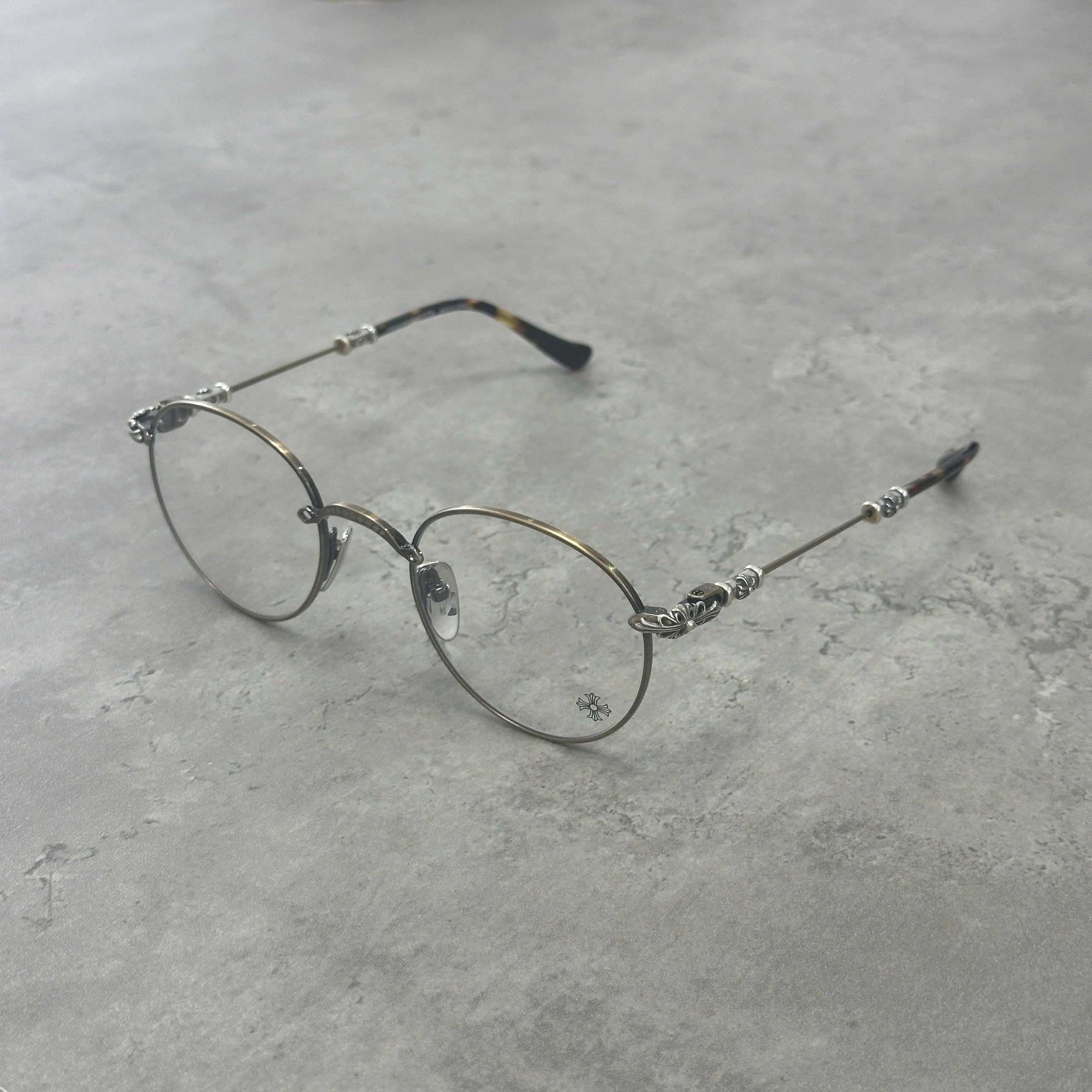 【CHROME HEARTS】BUBBA-A BSG/SS-BSG Chrome Hearts Bubba-A Antique Silver Black Plastic Eye Glass