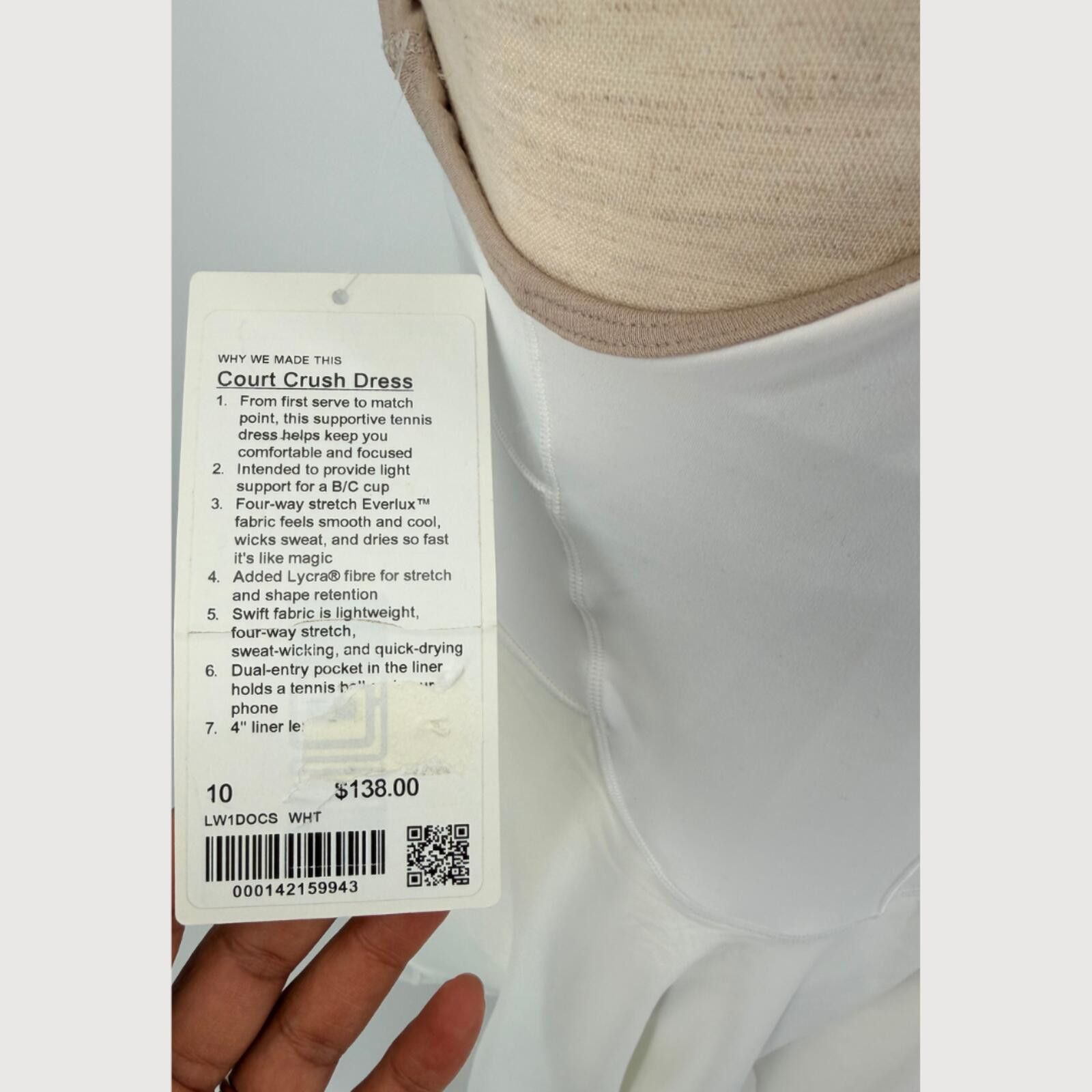 Lululemon Lululemon Court Crush Tennis Dress White Size 10 NWT Size L / US 10 / IT 46 - 4 Thumbnail
