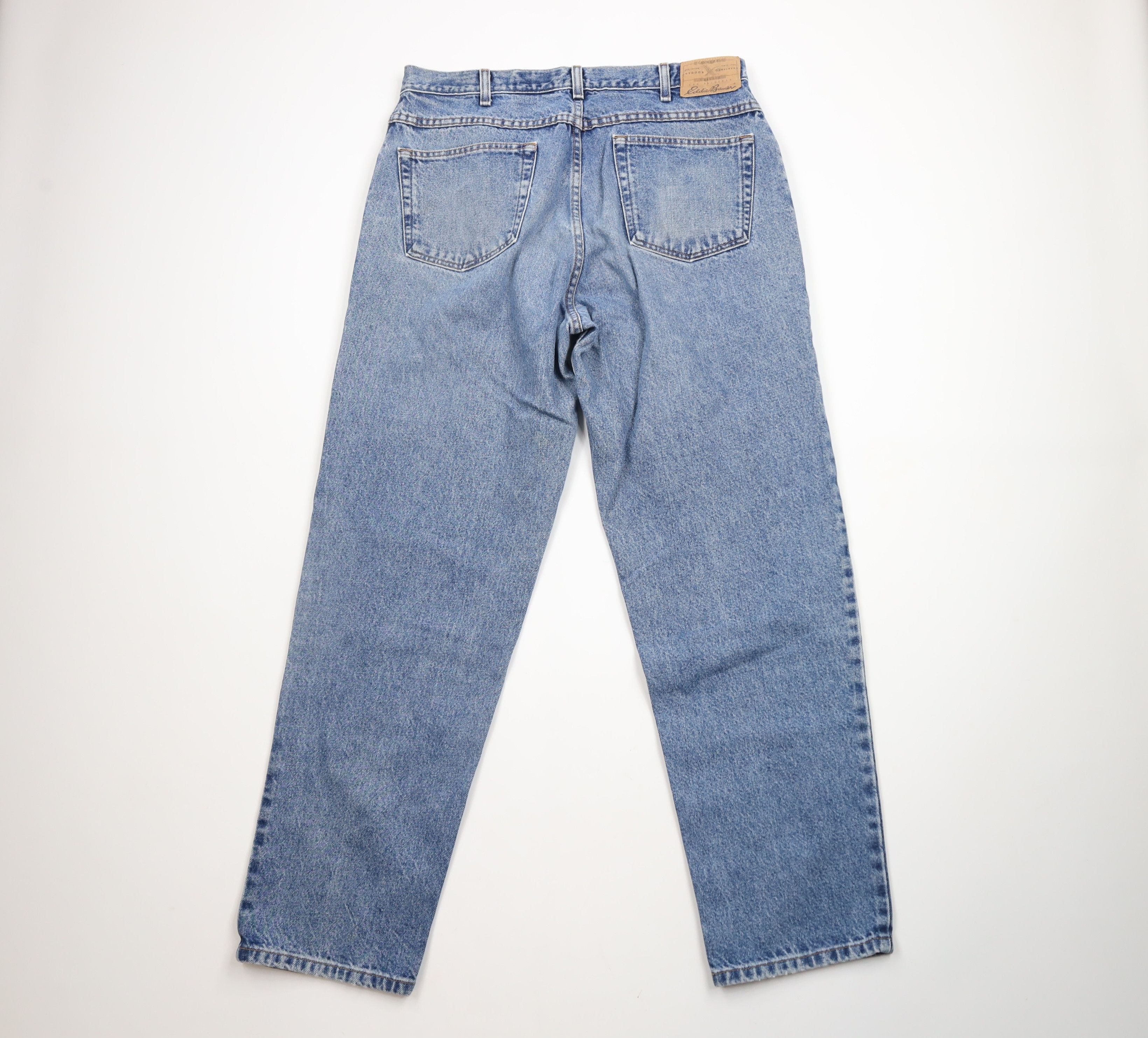 Eddie Bauer × Vintage Vintage 90s Eddie Bauer Relaxed Fit Denim Jeans Blue Cotton Size US 34 / EU 50 - 9 Thumbnail