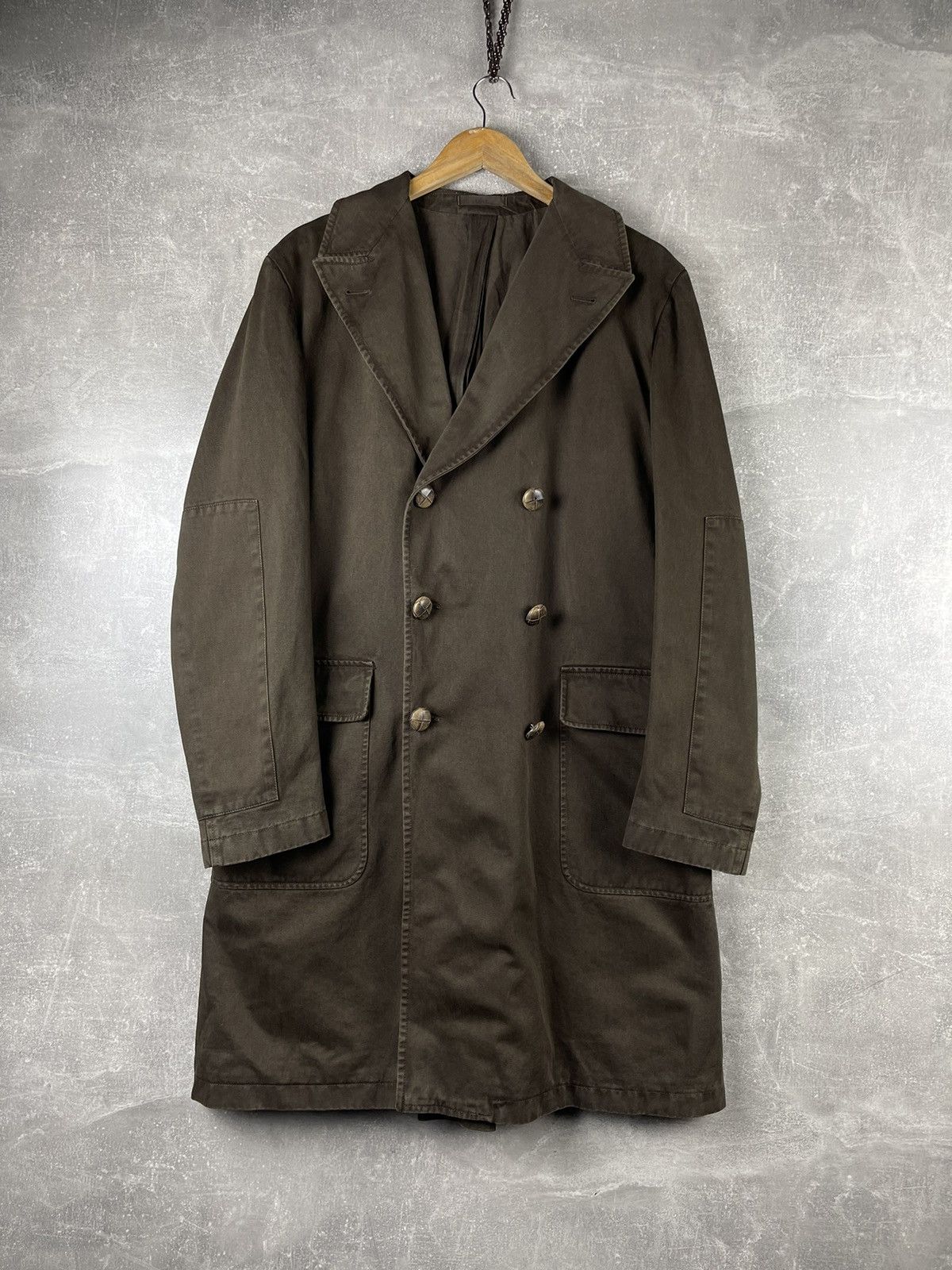 Boglioli Boglioli Military Double Breasted Cotton Coat Brown Size US M / EU 48-50 / 2 - 1 Thumbnail