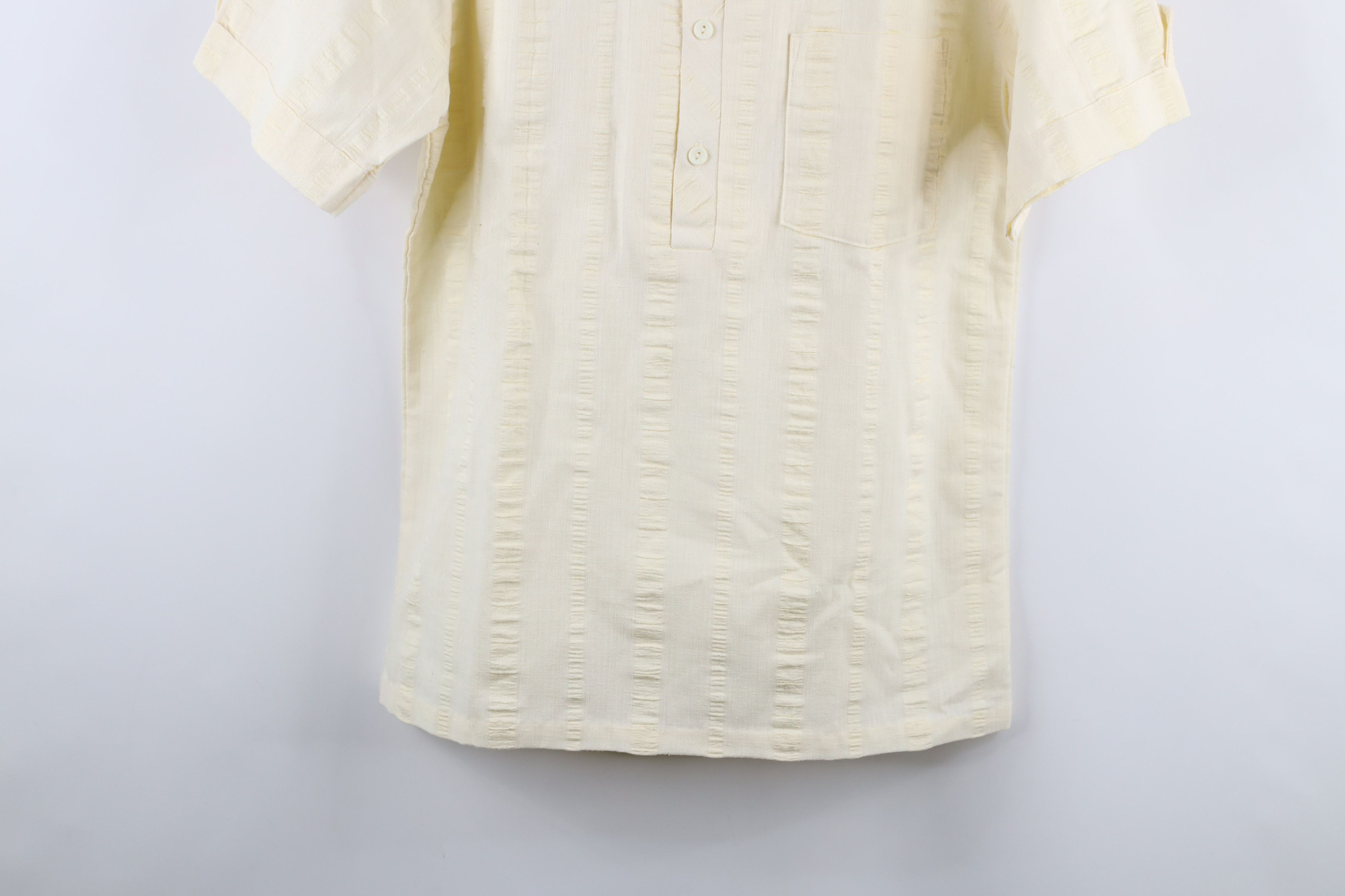 Vintage Vintage 60s 70s Streetwear Collar Henley Shirt Cream USA Size US M / EU 48-50 / 2 - 3 Thumbnail