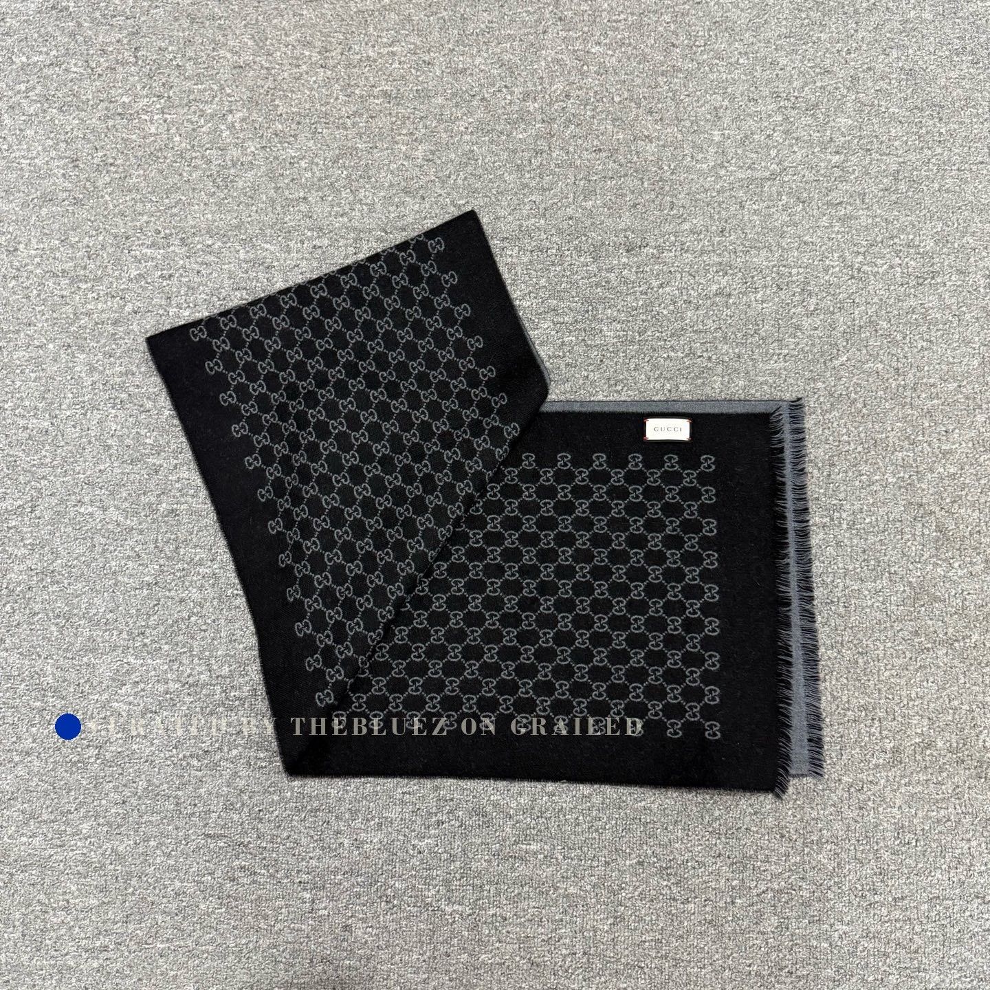 Gucci Gucci Dark Gray Wool Scarf Size ONE SIZE - 1 Thumbnail