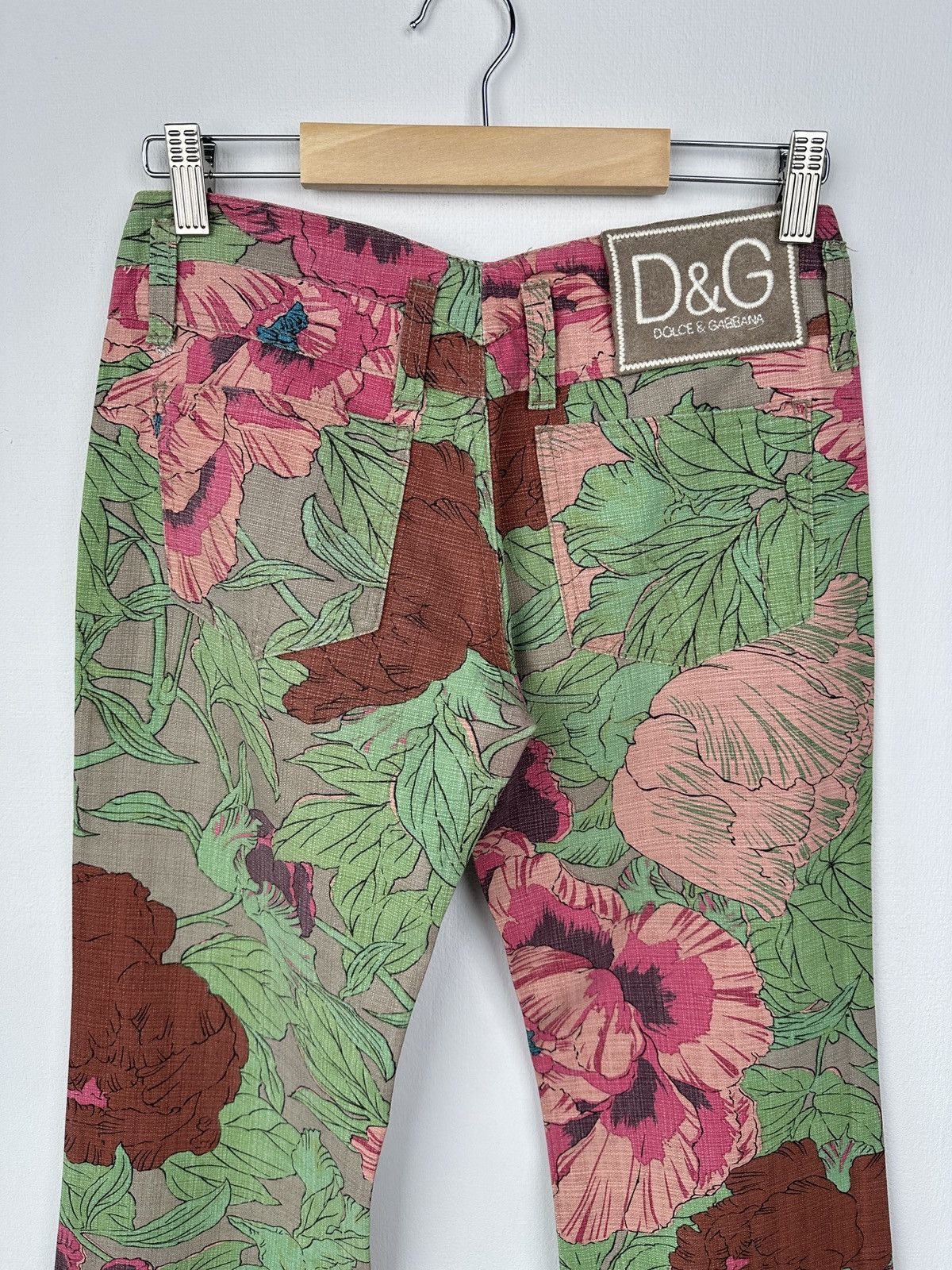 Dolce & Gabbana SS 2001 DOLCE & GABBANA Floral Print Flared Jeans Denim Size 26" / US 2 / IT 38 - 3 Thumbnail