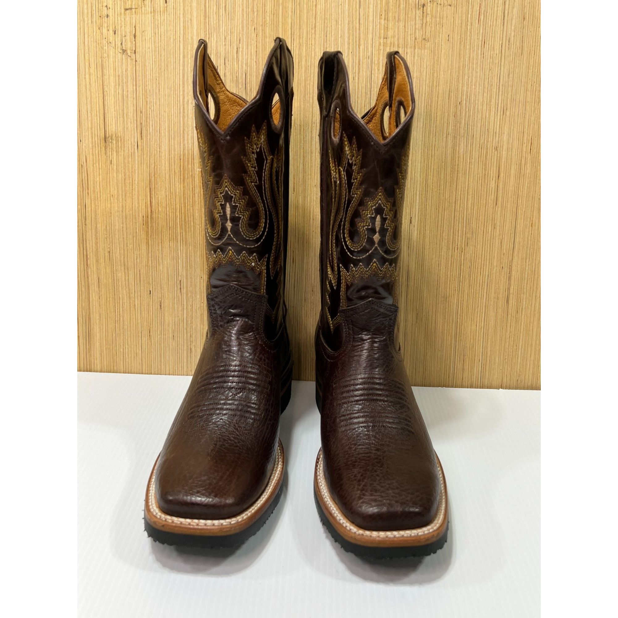 image of Arles Wester Collection - Men's Leather Shoulder Boots - Bro in Brown (Size 8)