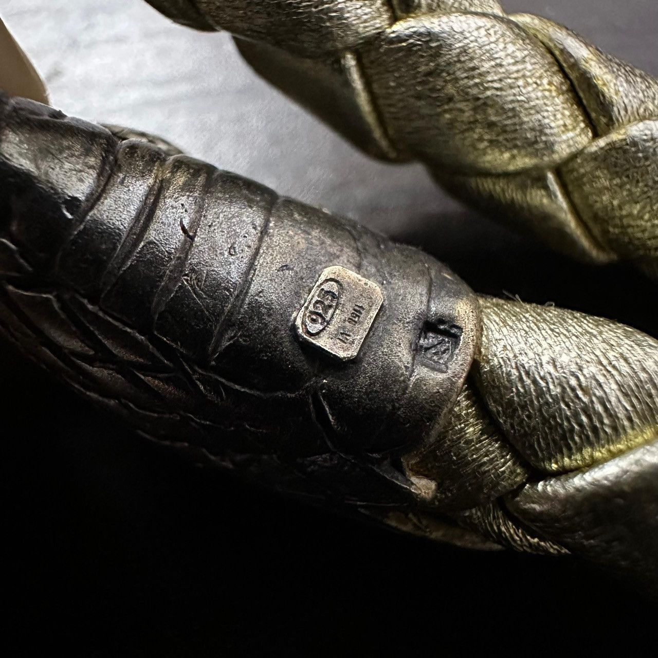 Bottega Veneta Bottega Veneta Vintage Snake Bracelet 925 Silver Leather Size ONE SIZE - 7 Thumbnail