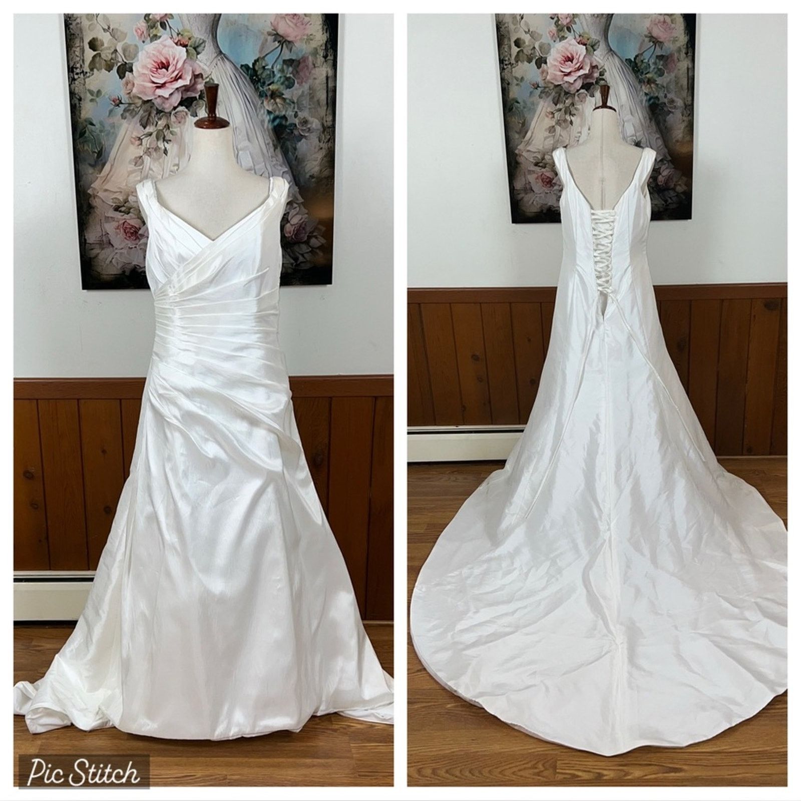 Beautiful Alfred Angelo Taffeta Corset Wedding Gown!