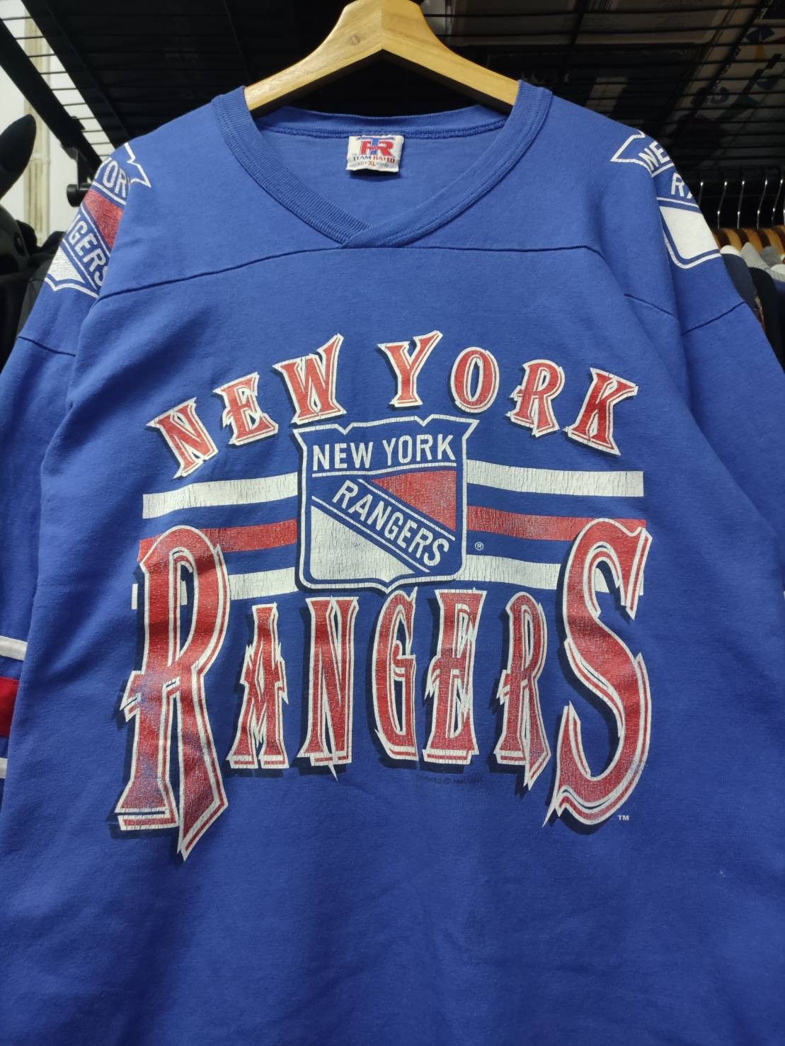 NHL Vtg 90's New York Rangers Team Made in USA Jersey Size US XL / EU 56 / 4 - 2 Thumbnail