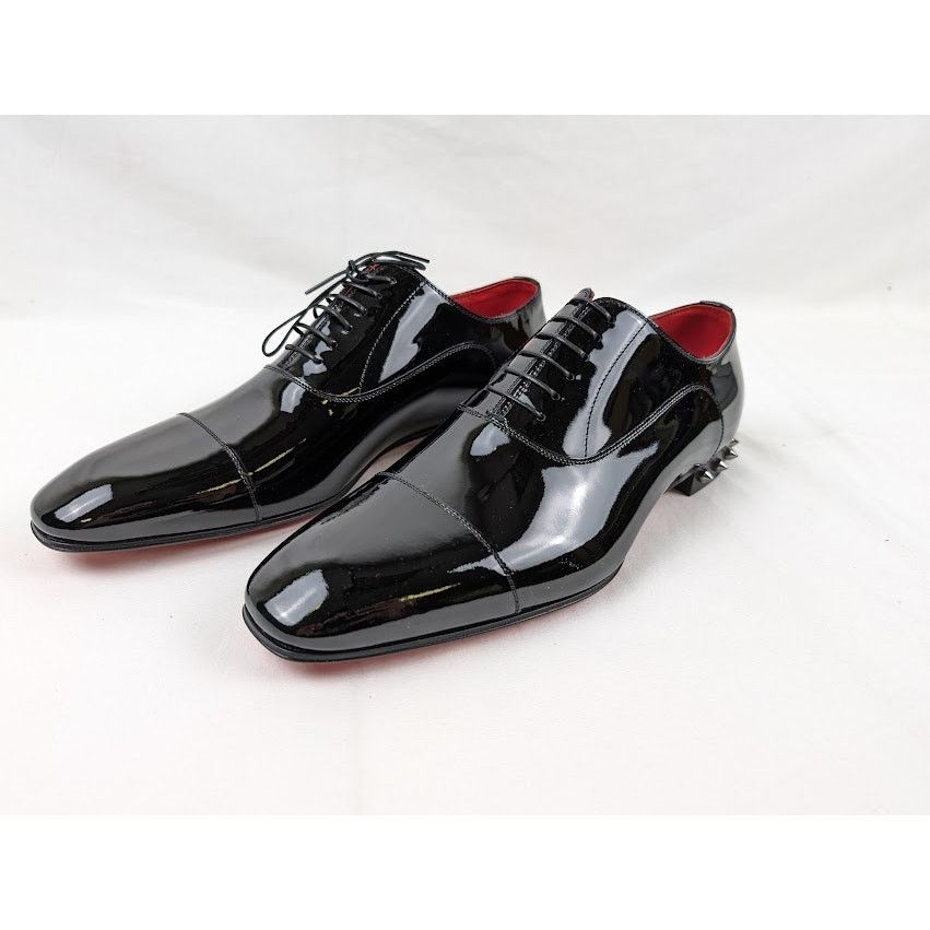 Christian Louboutin o1rshd1 So Greggo Flat Shoes in Black/Gun Metal/Lin Loubi Size US 10 / EU 43 - 9 Thumbnail