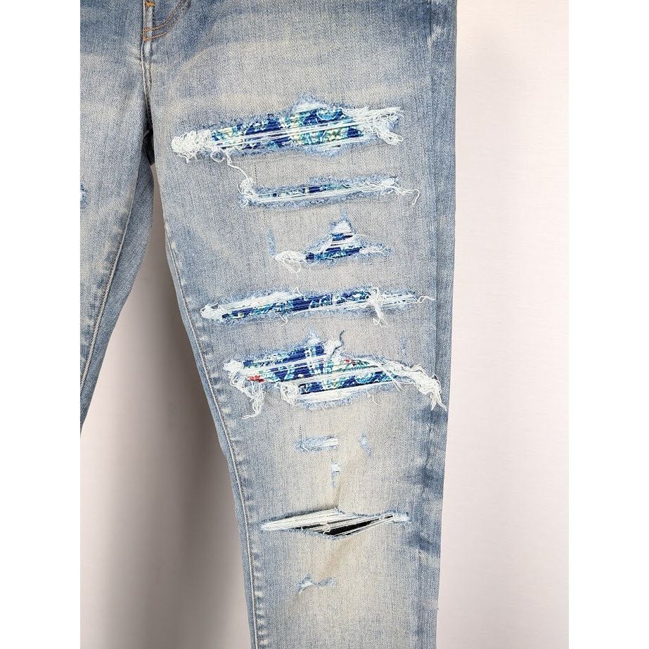 Amiri o1rshd1 Silk PJ Thrasher Jean in Clay Indigo Size US 32 / EU 48 - 7 Thumbnail
