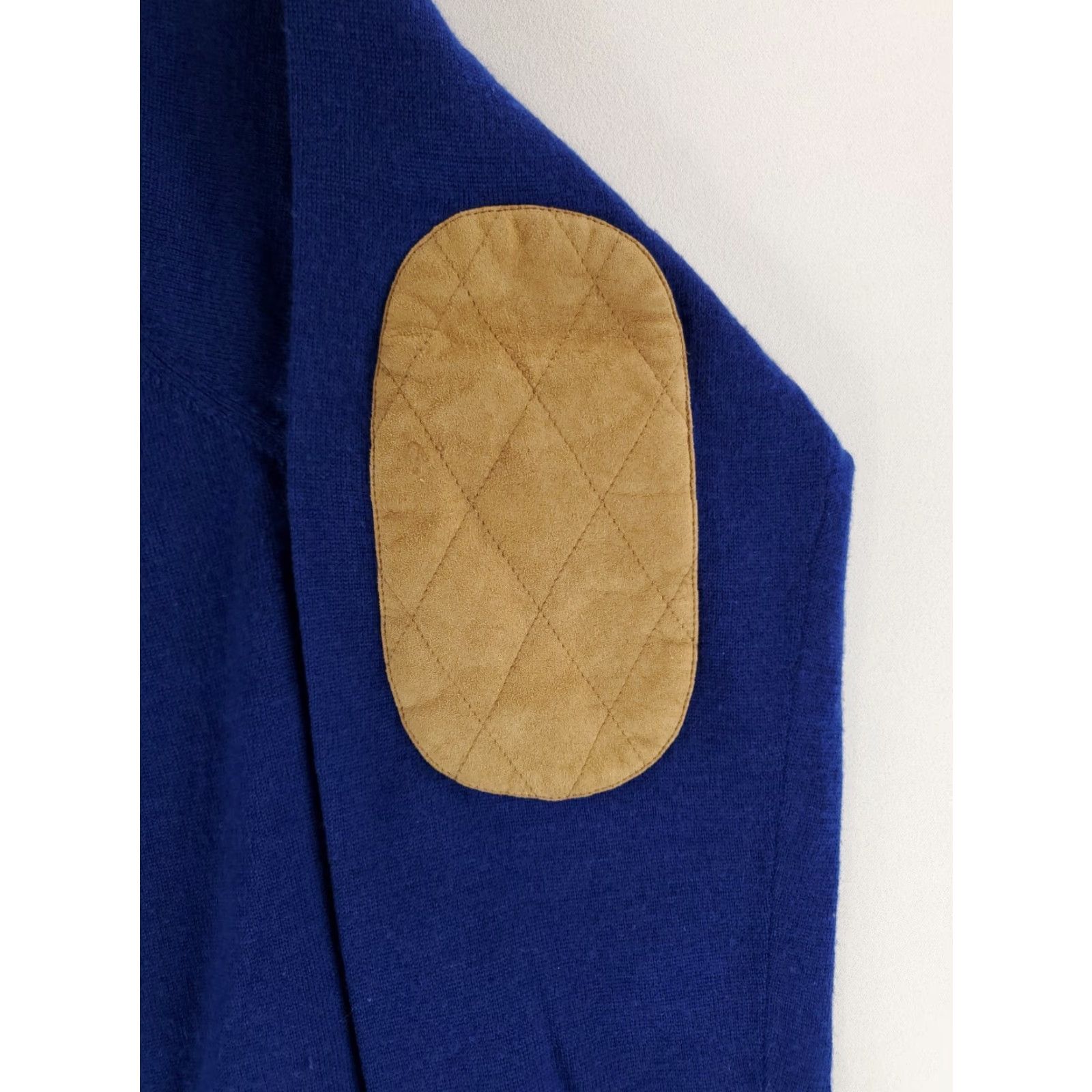 Peter Millar Peter Millar 100% Merino Wool 1/4 Zip Sweater Pullover Elbow Patches Blue Mens L Size US L / EU 52-54 / 3 - 2 Thumbnail