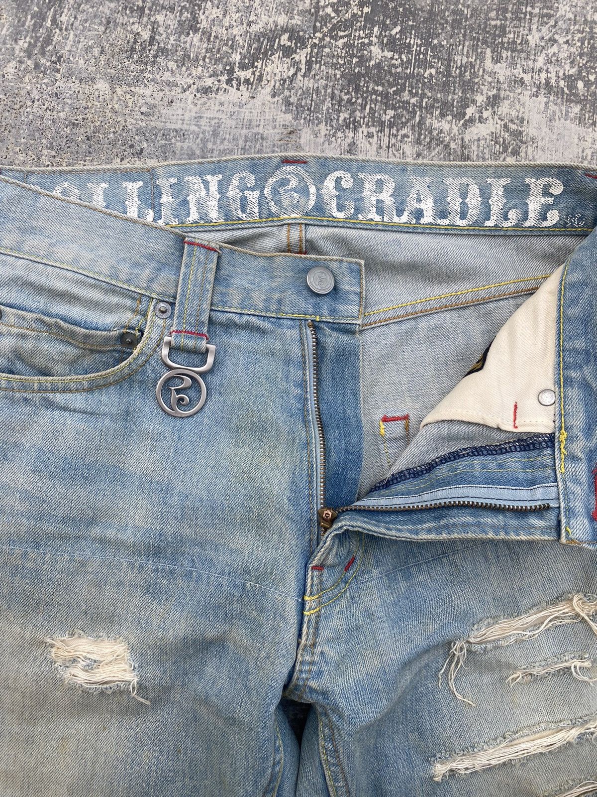 Japanese Brand JAPAN ROLLING CRADLE DISTRESSED PUNK MUD TORNADO Size US 28 / EU 44 - 7 Thumbnail