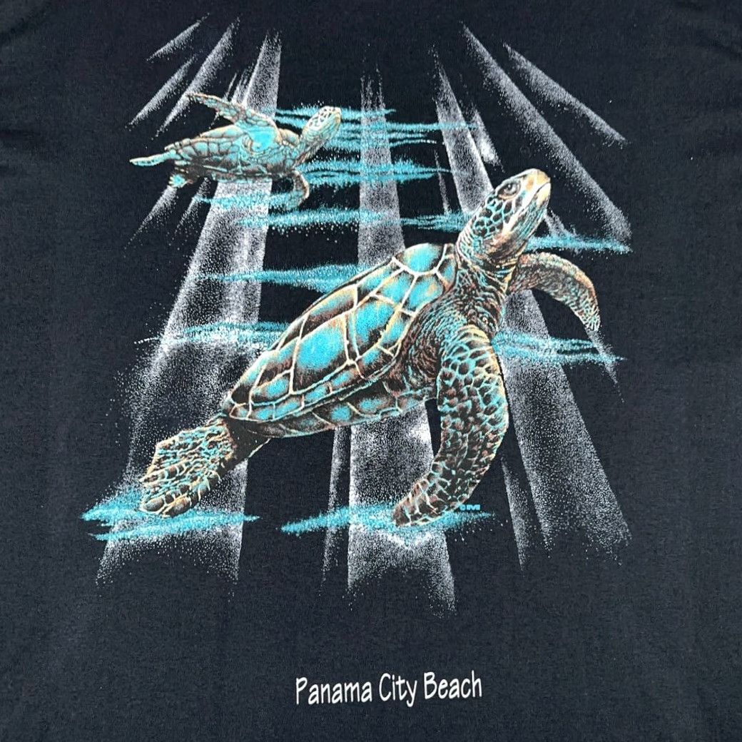 Vintage VINTAGE Sunshine Apparel Sea Turtle Shirt XL Adult Black 90s Panama City Beach Florida Y2K Mens Size US XL / EU 56 / 4 - 2 Thumbnail