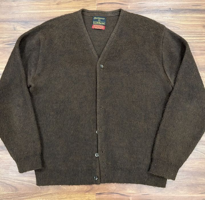 Vintage 60s sears mohair cardigan sweater size L 50s vintage | Grailed