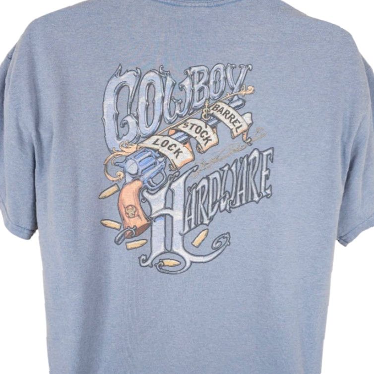 Gildan Gildan Cowboy Hardware T Shirt Mens Large Blue Lock Stock & Barrel Pistol Cowboy Western Bull Riding Rodeo Gun Mens Size US L / EU 52-54 / 3 - 2 Thumbnail