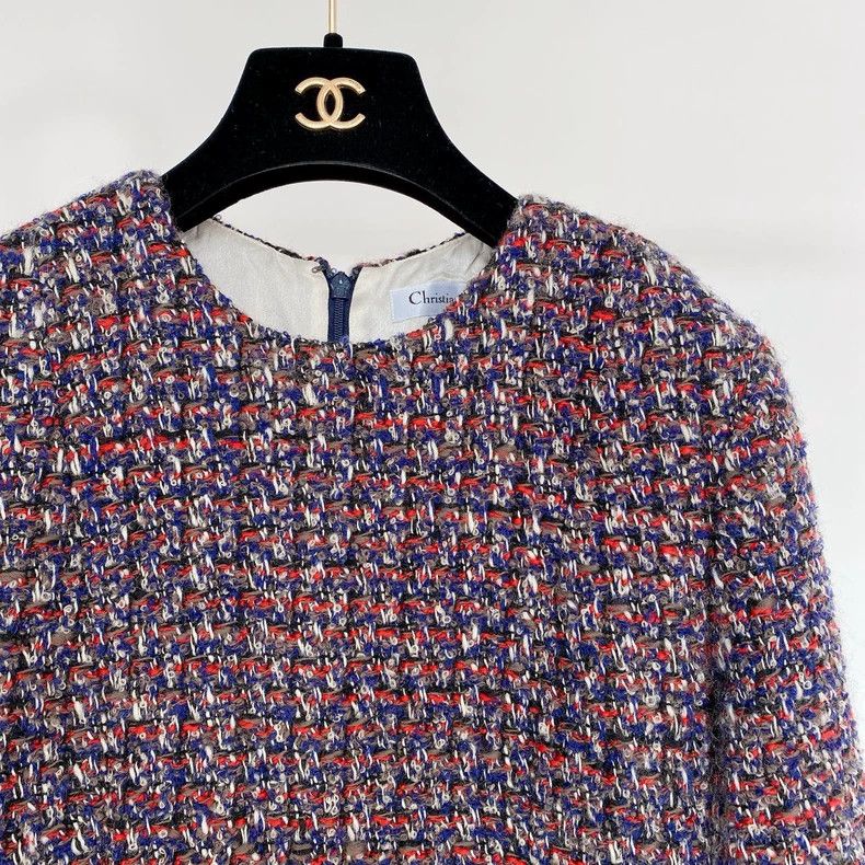 Dior Dior Tweed knitted dress Size XS / US 0-2 / IT 36-38 - 3 Thumbnail