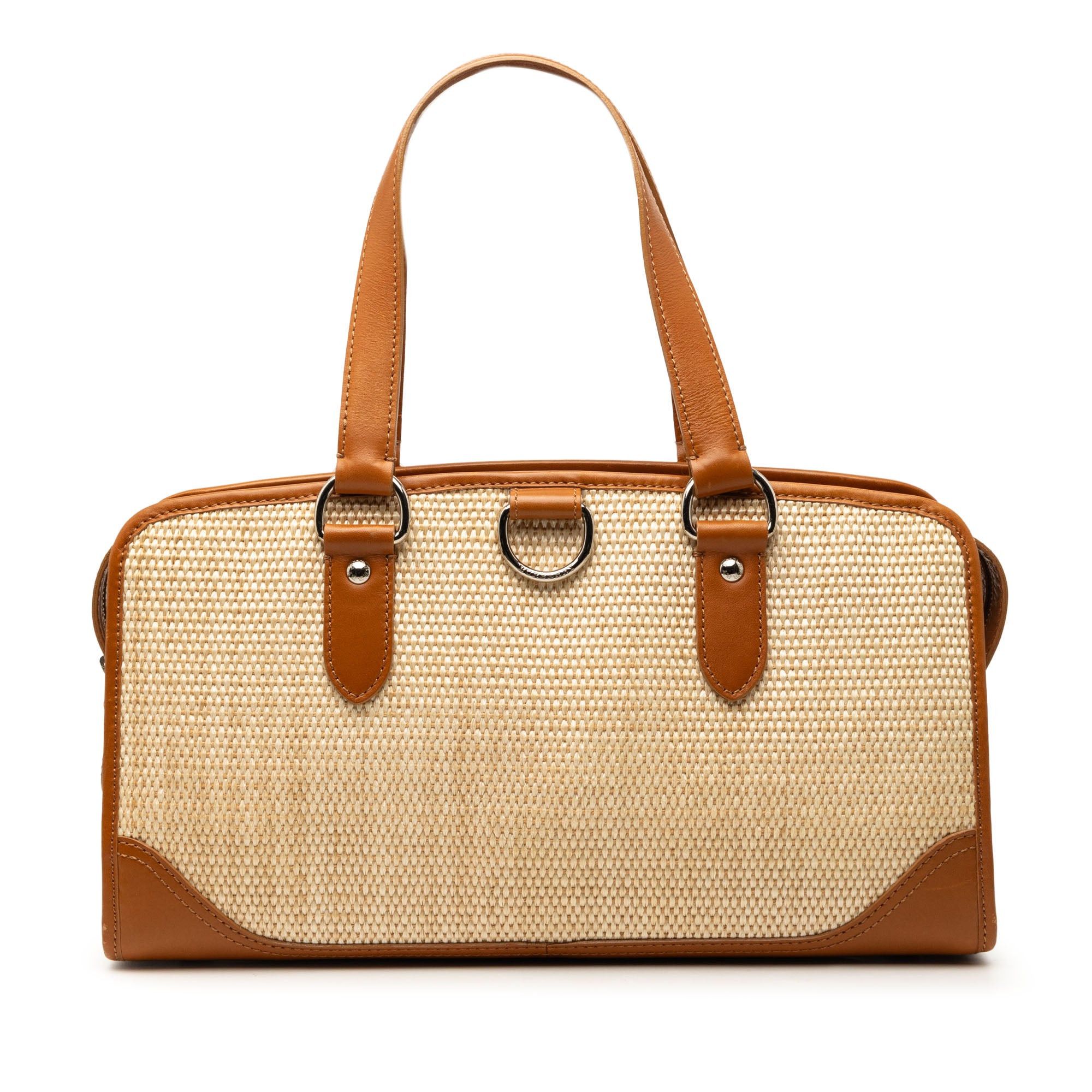 Burberry Straw and Leather Handbag Size ONE SIZE - 1 Thumbnail