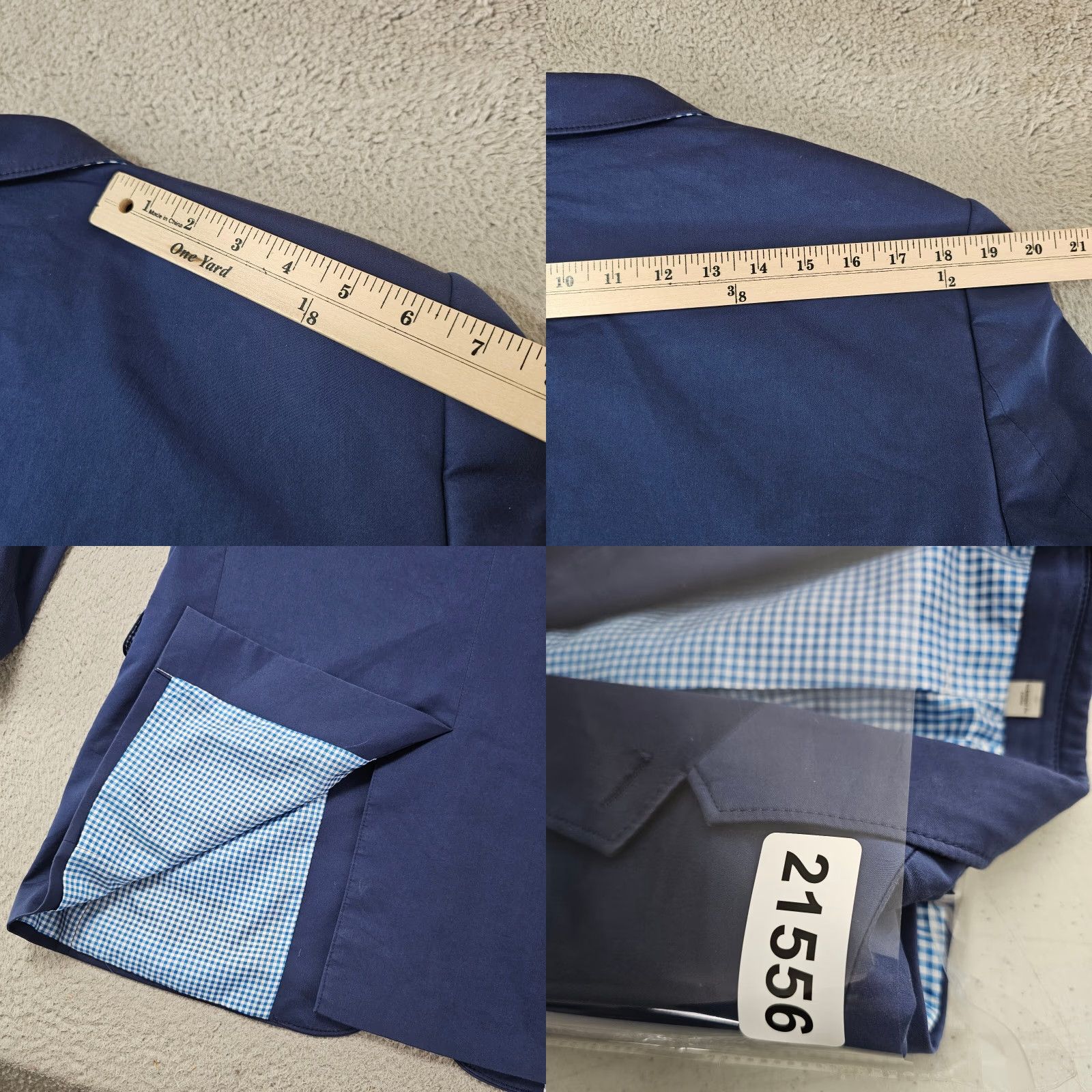 Express Express Blazer Mens Slim Fit 40R Blue Cotton Polyester 2 Button Single-Breasted Notch Lapel Jacket Style Blazer Size 40R - 9 Thumbnail