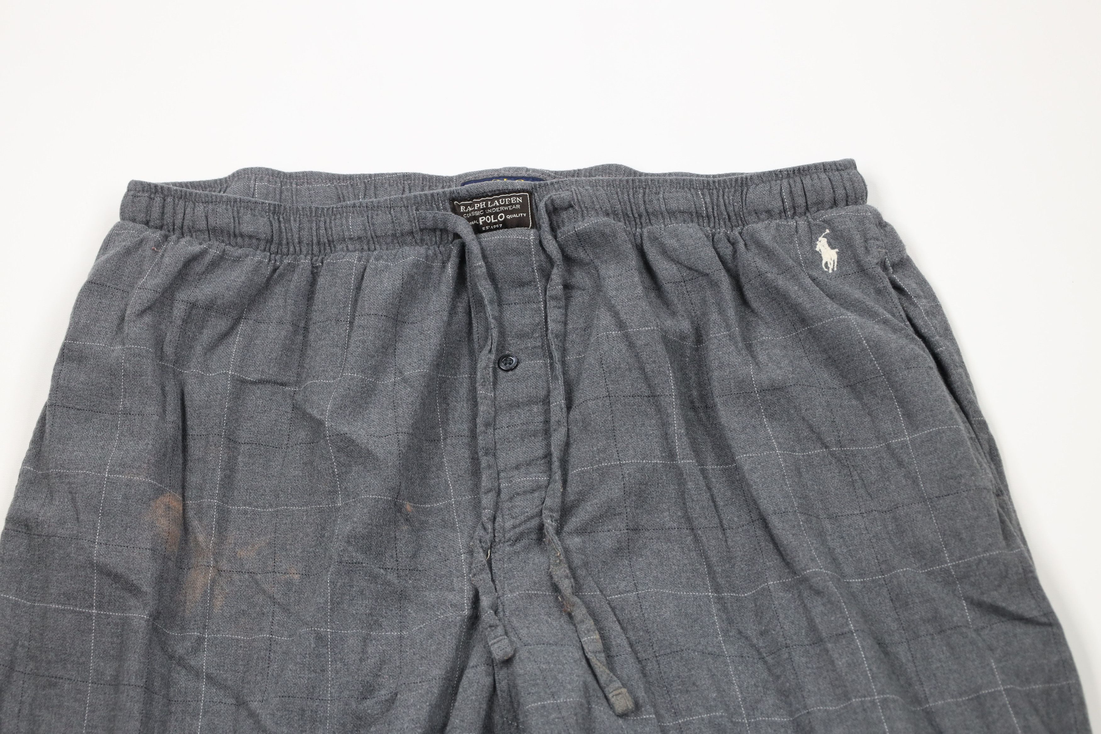 Ralph Lauren × Vintage Vintage Y2K Ralph Lauren Wide Leg Flannel Pajamas Pants Gray Size US 38 / EU 54 - 2 Thumbnail