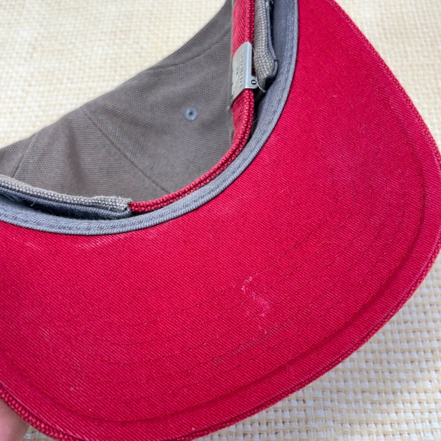 Adidas Adidas Hat Cap Trefoil Black Red Gray Canvas Faded Retro Adult Y2K Strap Back Size ONE SIZE - 6 Thumbnail
