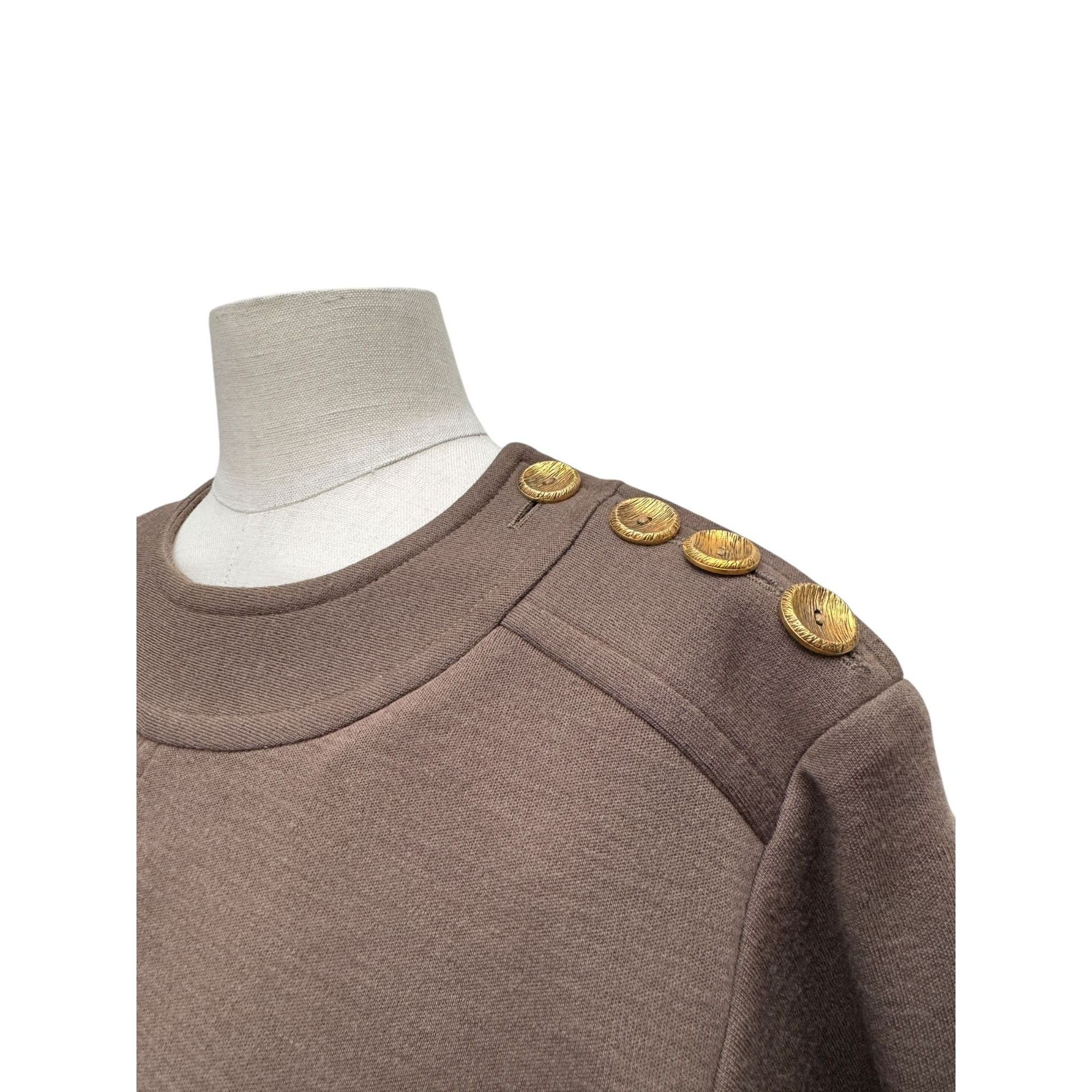 Yves Saint Laurent 1980s Khaki Wool Dress Size M / US 6-8 / IT 42-44 - 2 Thumbnail