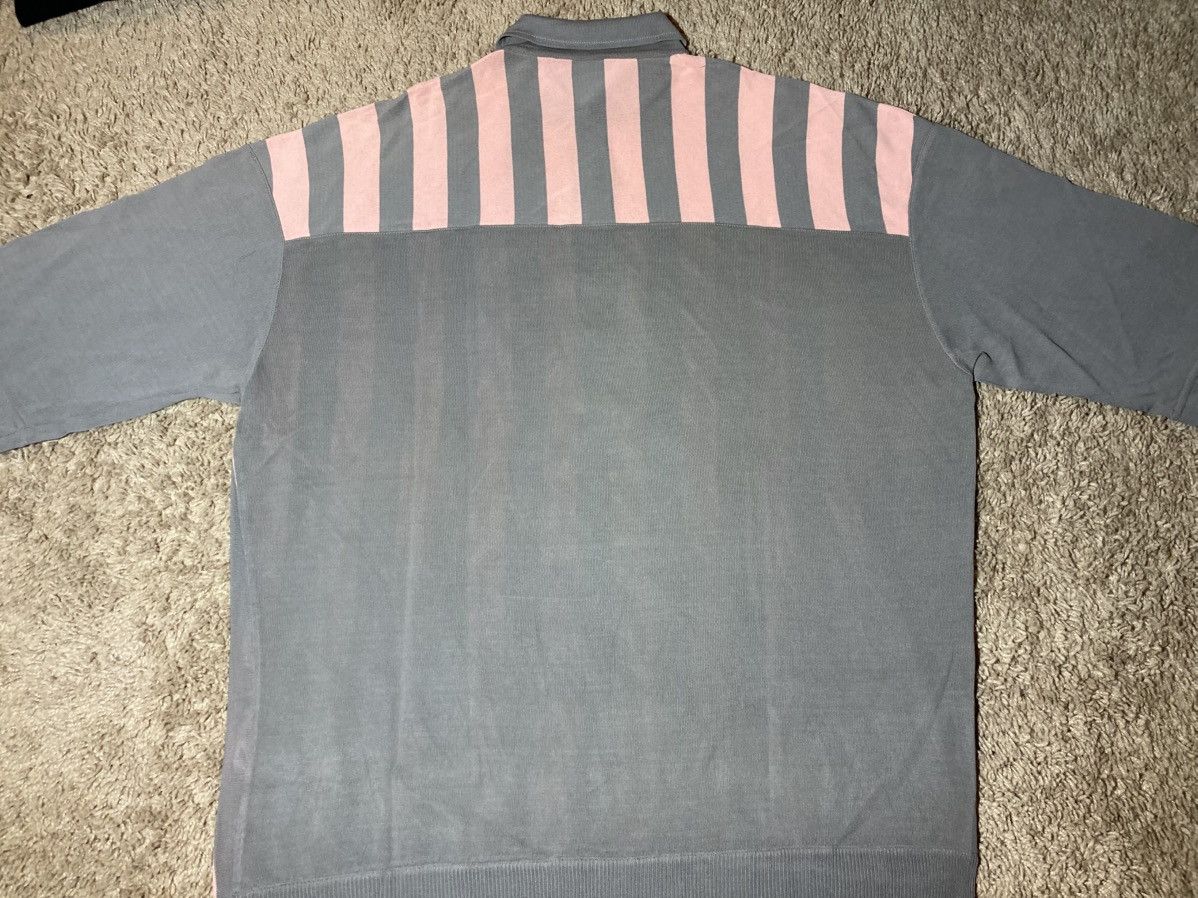 Claude Montana 90s Claude Montana Paris Knitwear Striped Pink Polo 80s Size US XL / EU 56 / 4 - 7 Thumbnail