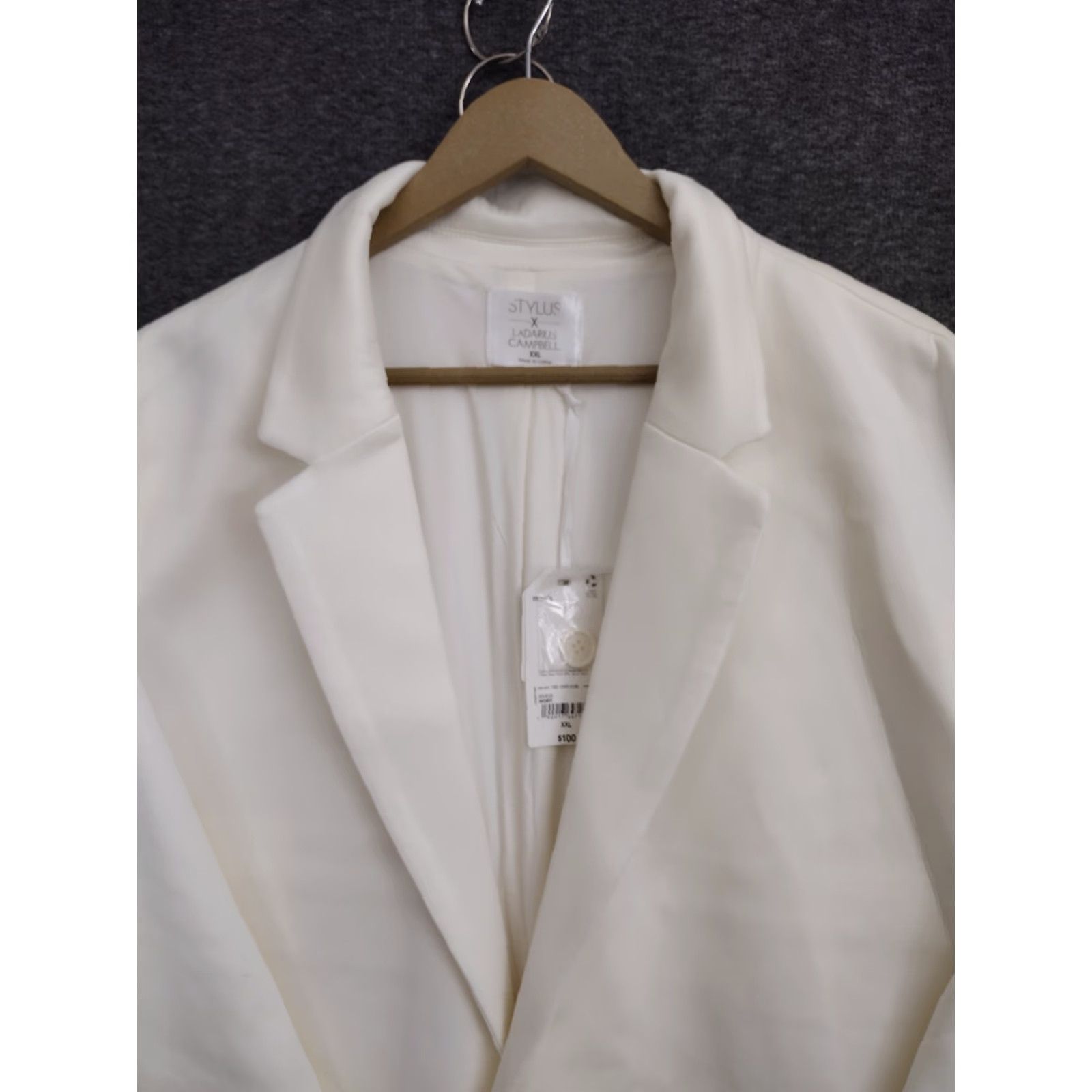 Vintage Stylus X LaDarius Campbell Lightweight Jacket Blazer Casual Ivory XXL Size 48R - 3 Thumbnail