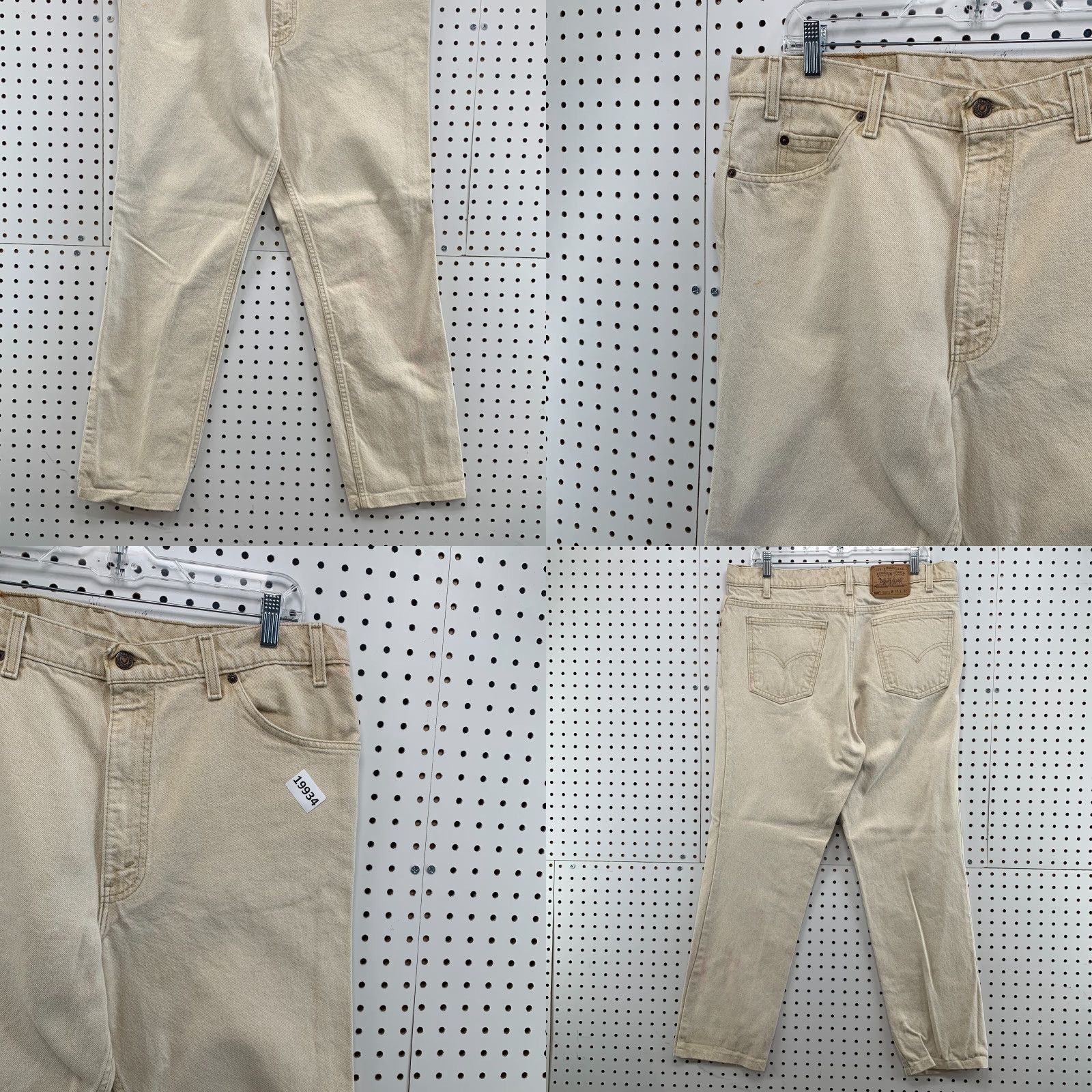 Levi's VINTAGE Levi's 550 Jeans Beige Denim Relaxed Tapered 38 36 Inseam 29 USA Men Regular Jeans Size US 38 / EU 54 - 8 Thumbnail